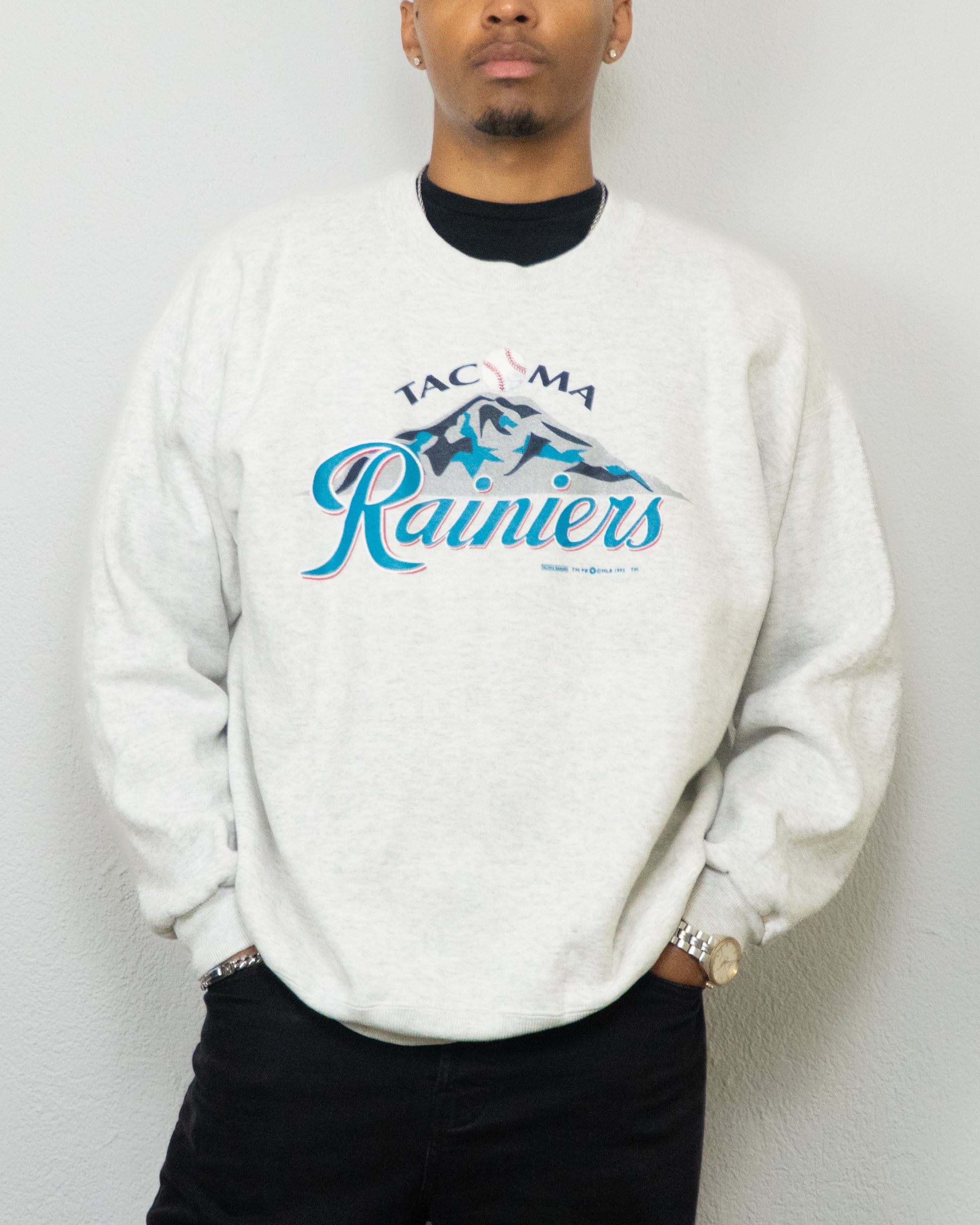 SWEATSHIRT HEAVYWEIGHT LEE TACOMA RAINIERS 2XL GRIS CLAIR