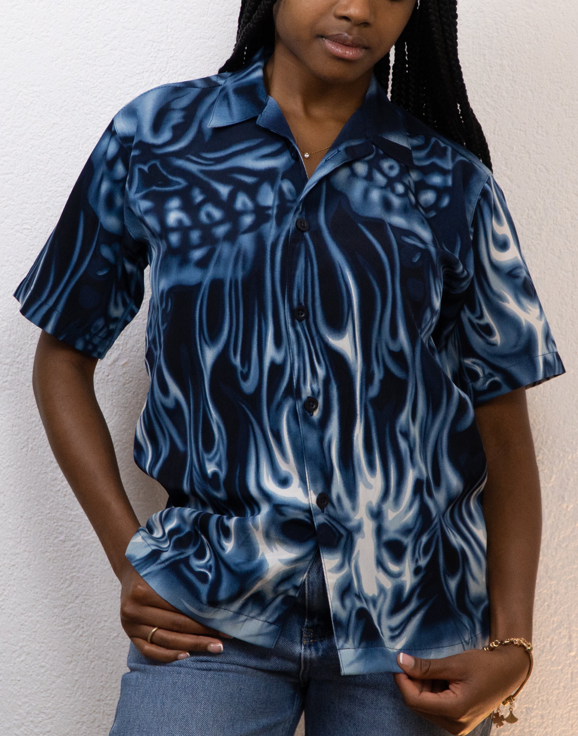 CHEMISE DRAGON URBAN RAGS M BLEU