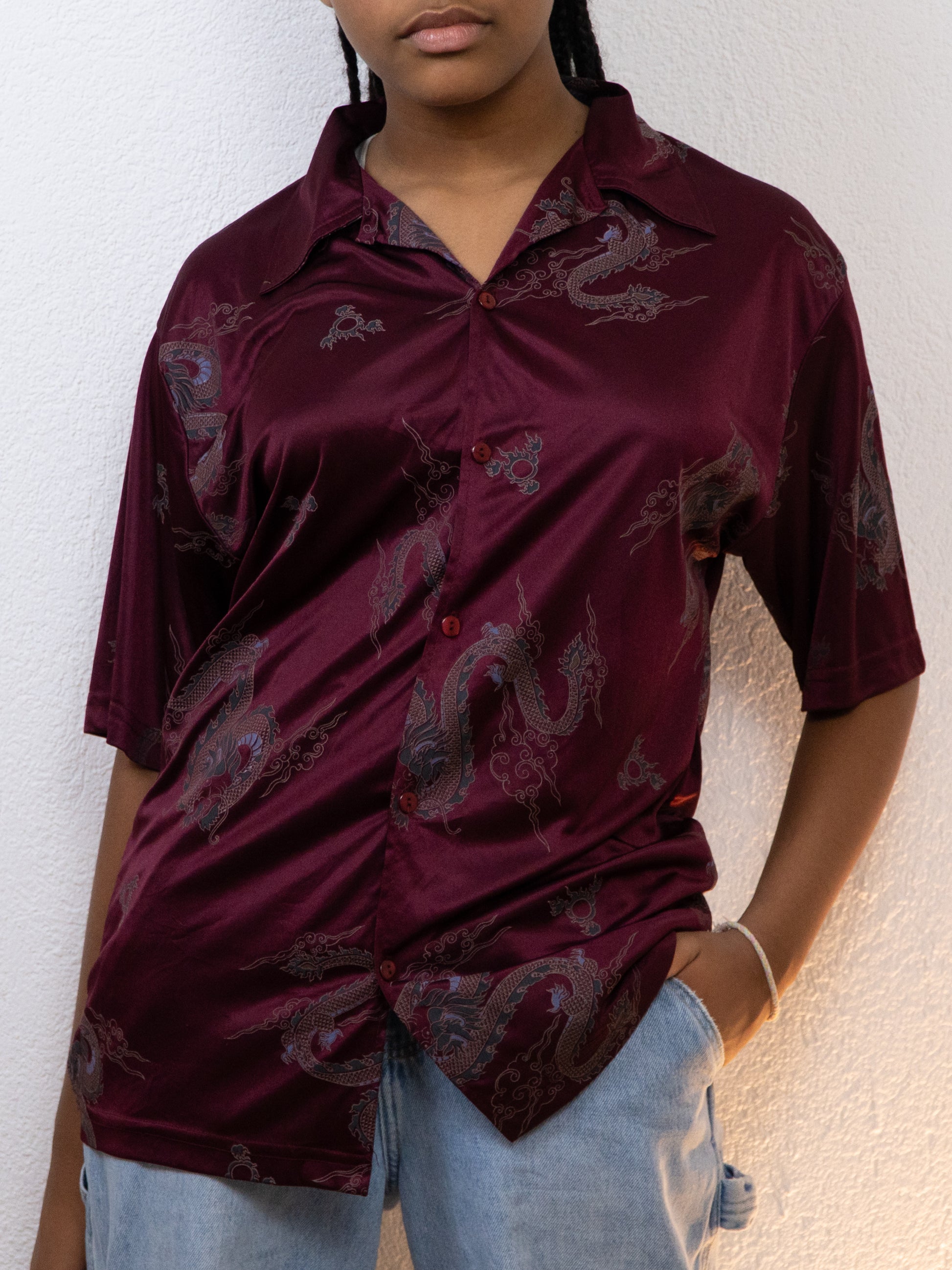 CHEMISE DRAGON POP ICON L BORDEAUX