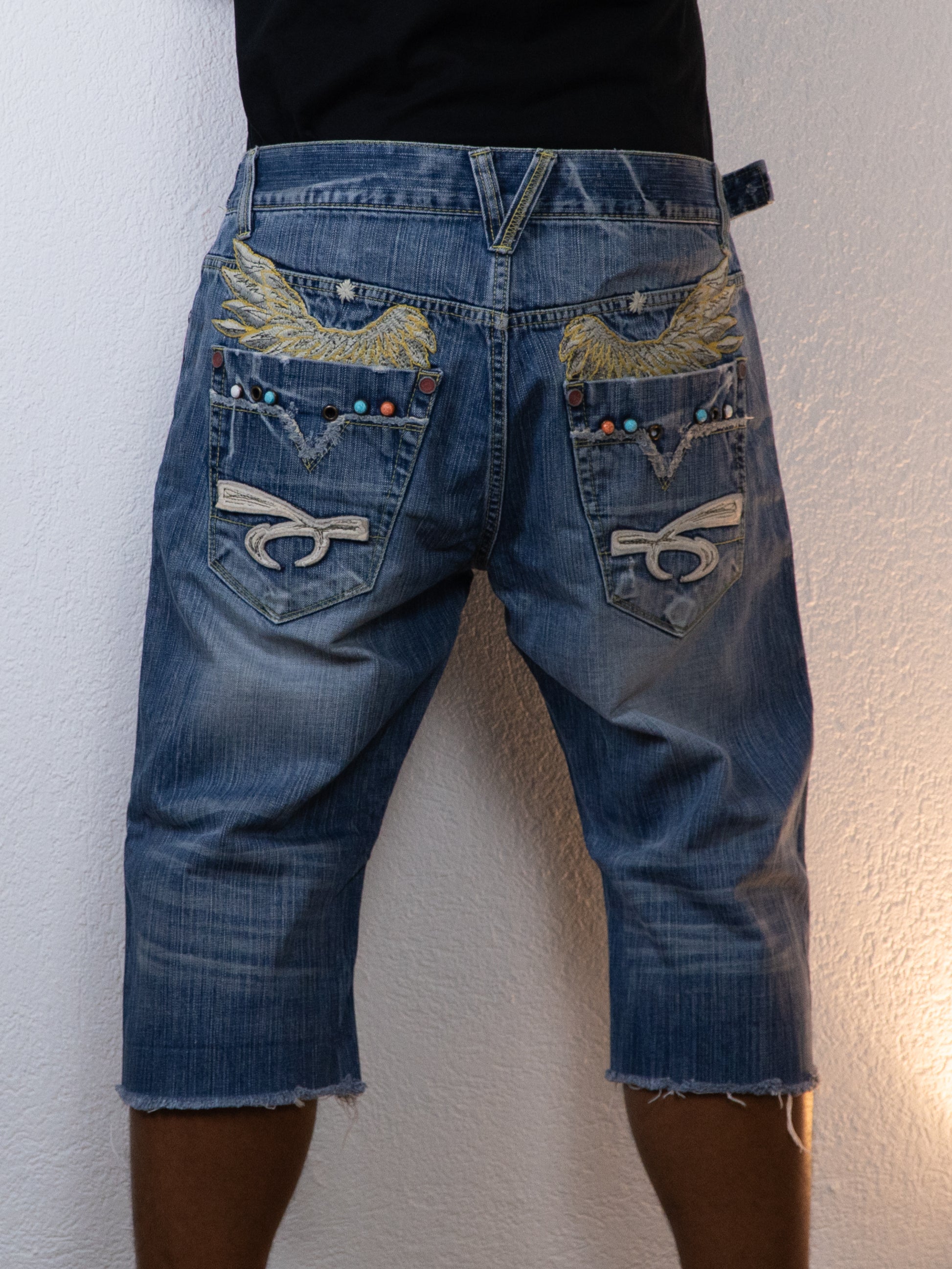 SHORT JEANS VINTAGE RED PEPPER 38 BLEU