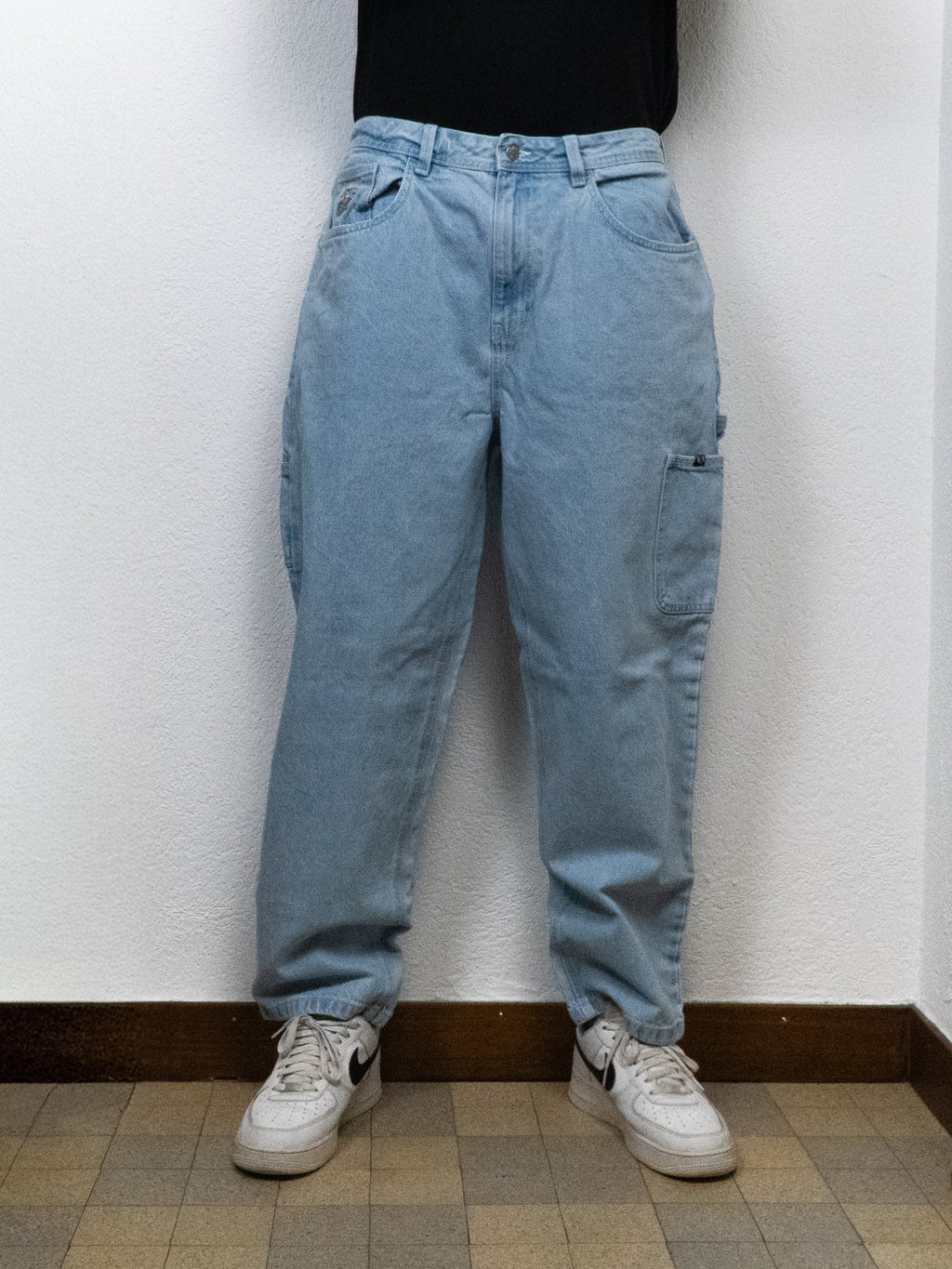 PANTALON HALF HALF BAGGY 36 BLEU CLAIR