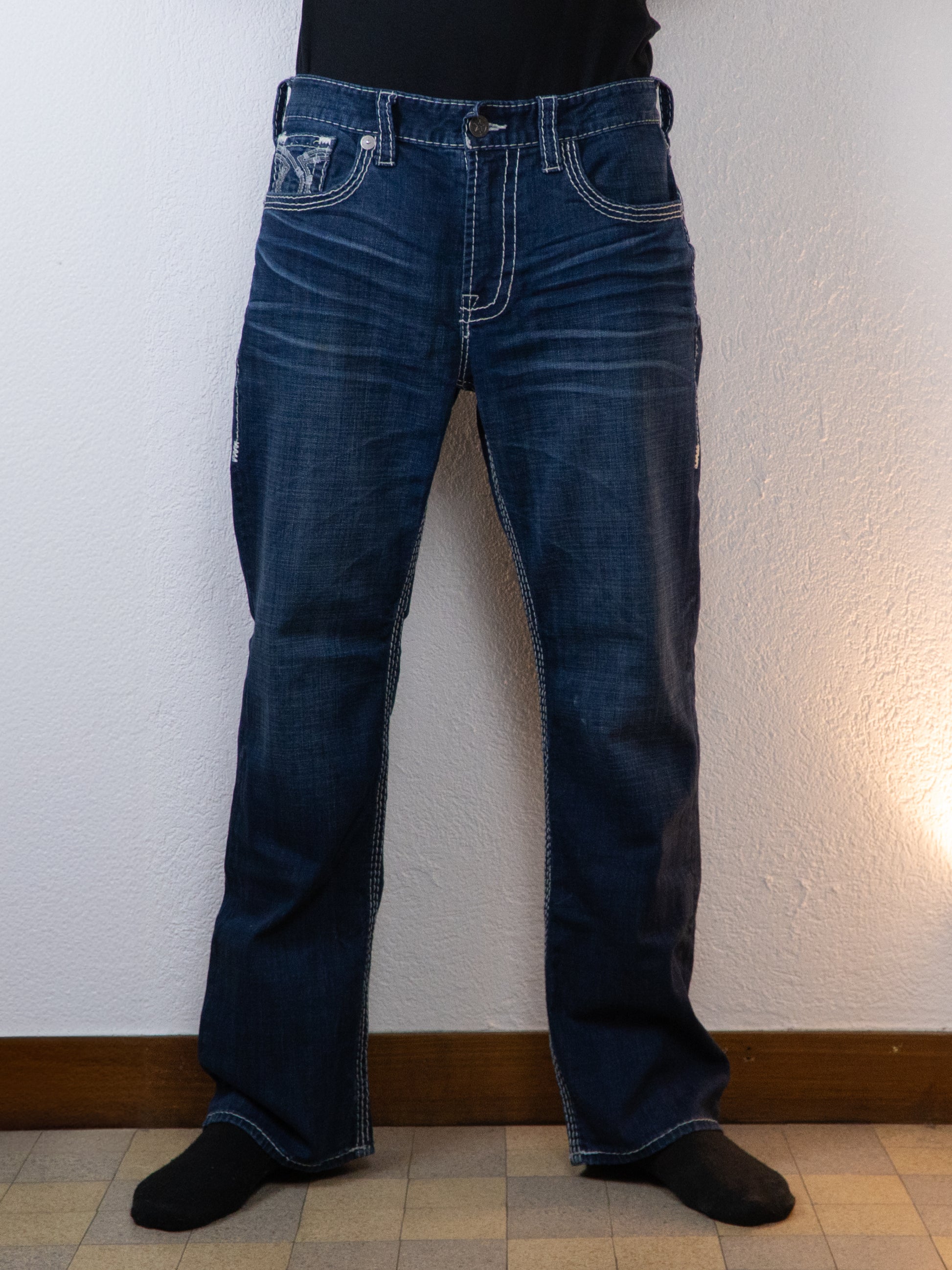 PANTALON BIGSTAR VINTAGE COLLECTION PIONEER 36 BLEU BRODÉ