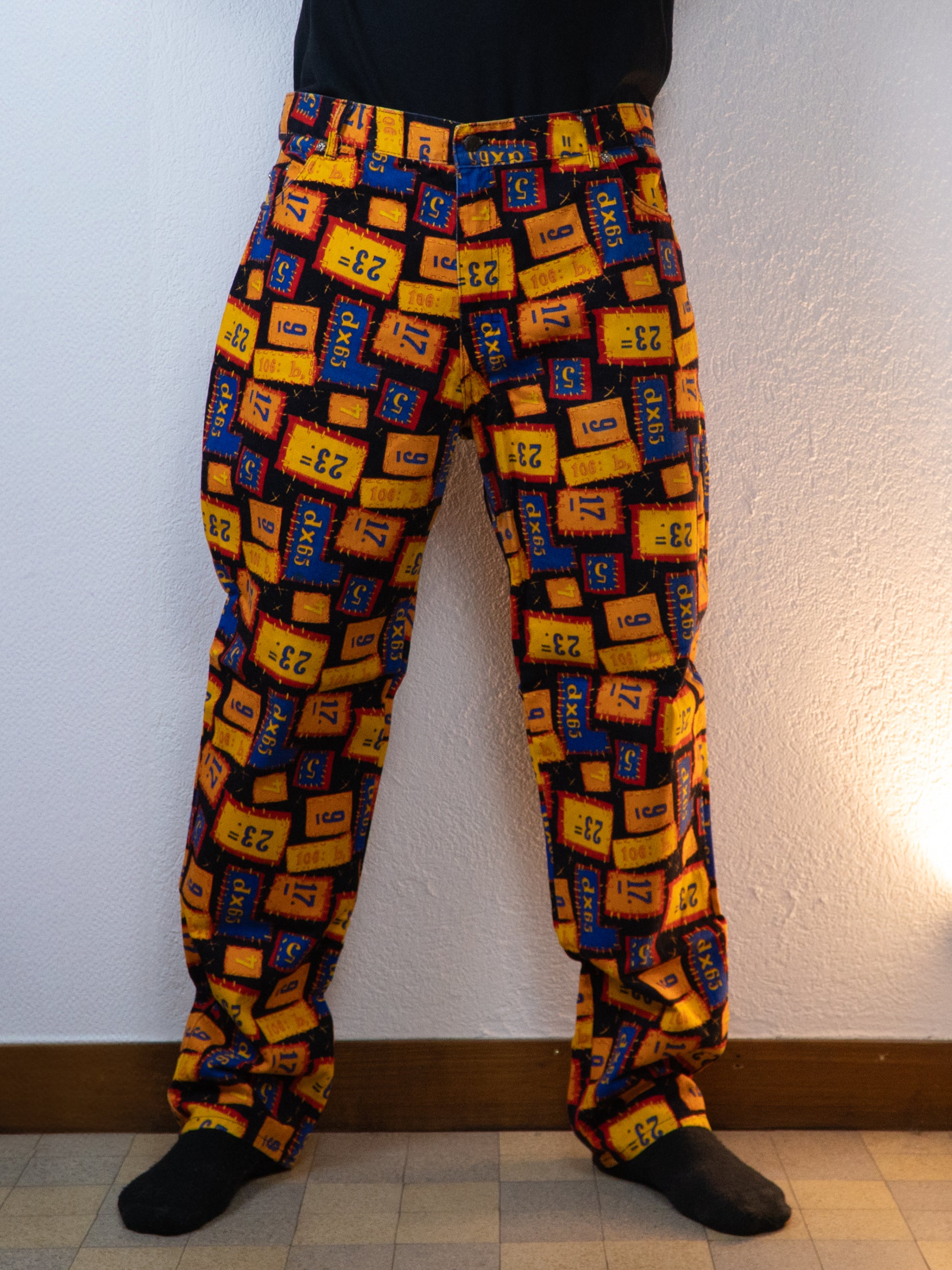 PANTALON GUY O'SPORT 40 NOIR JAUNE