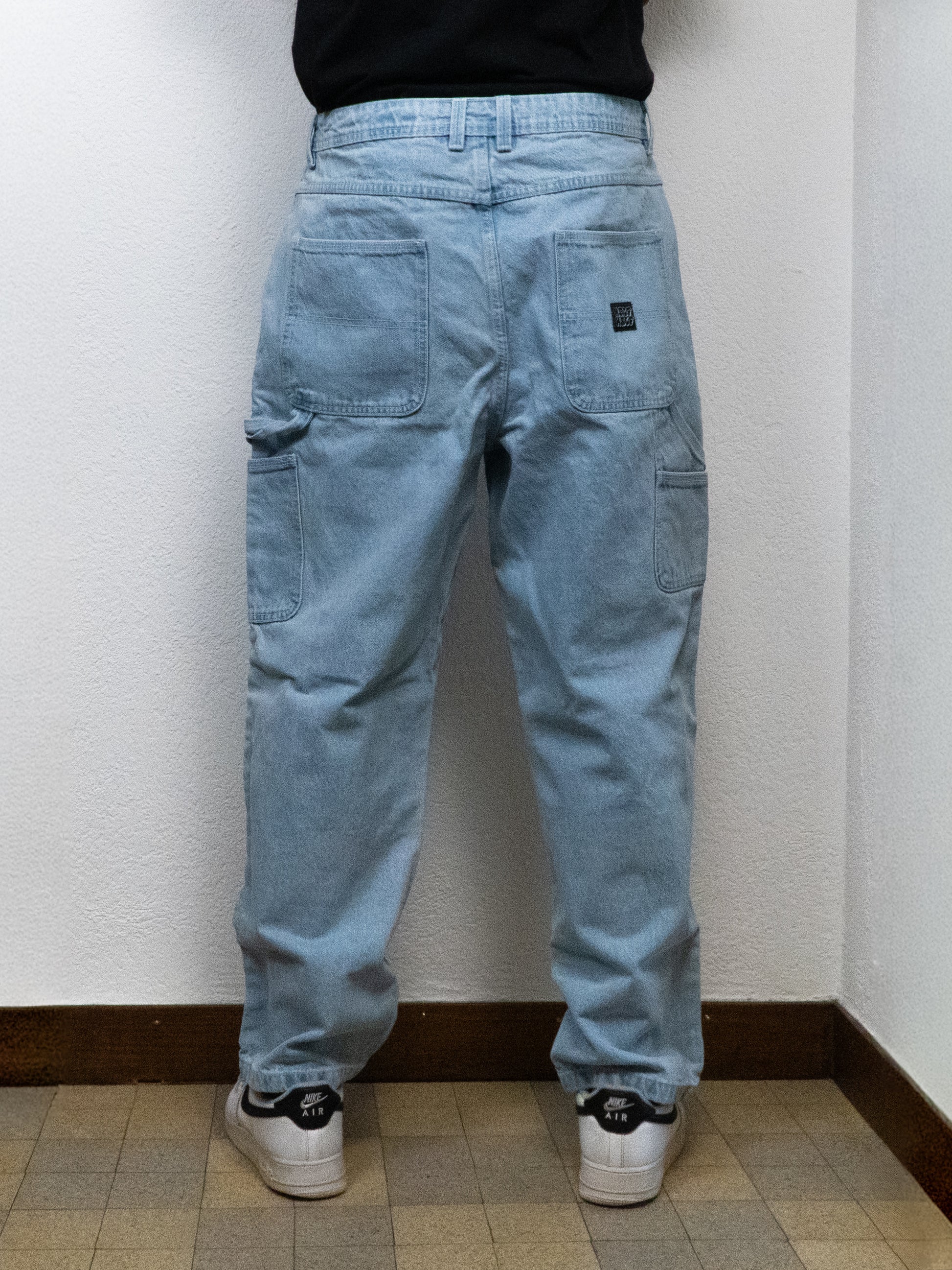 PANTALON HALF HALF BAGGY 36 BLEU CLAIR