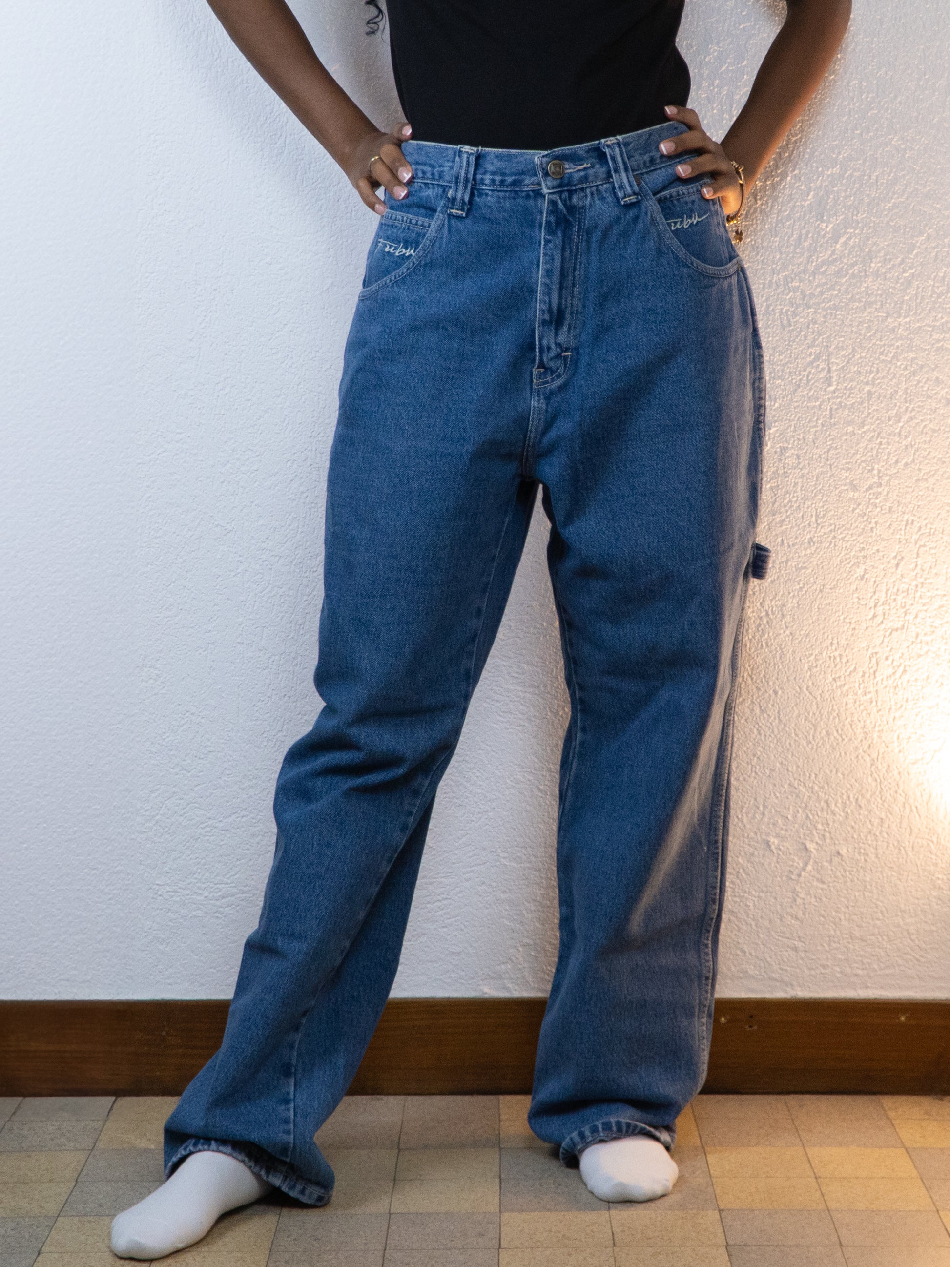 PANTALON BAGGY FUBU 30 BLEU