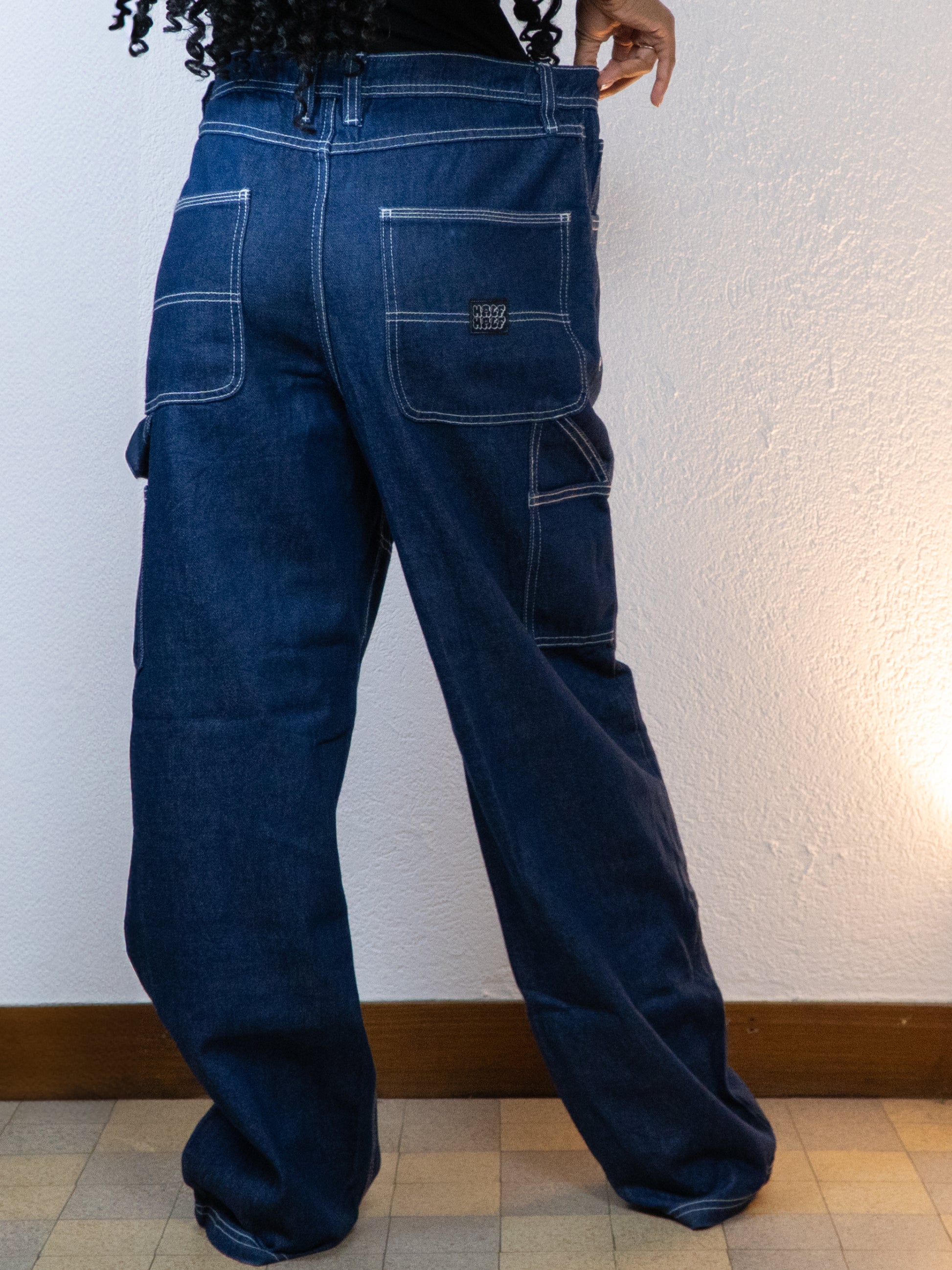 PANTALON BAGGY HALF HALF 30 BLEU CLAIR