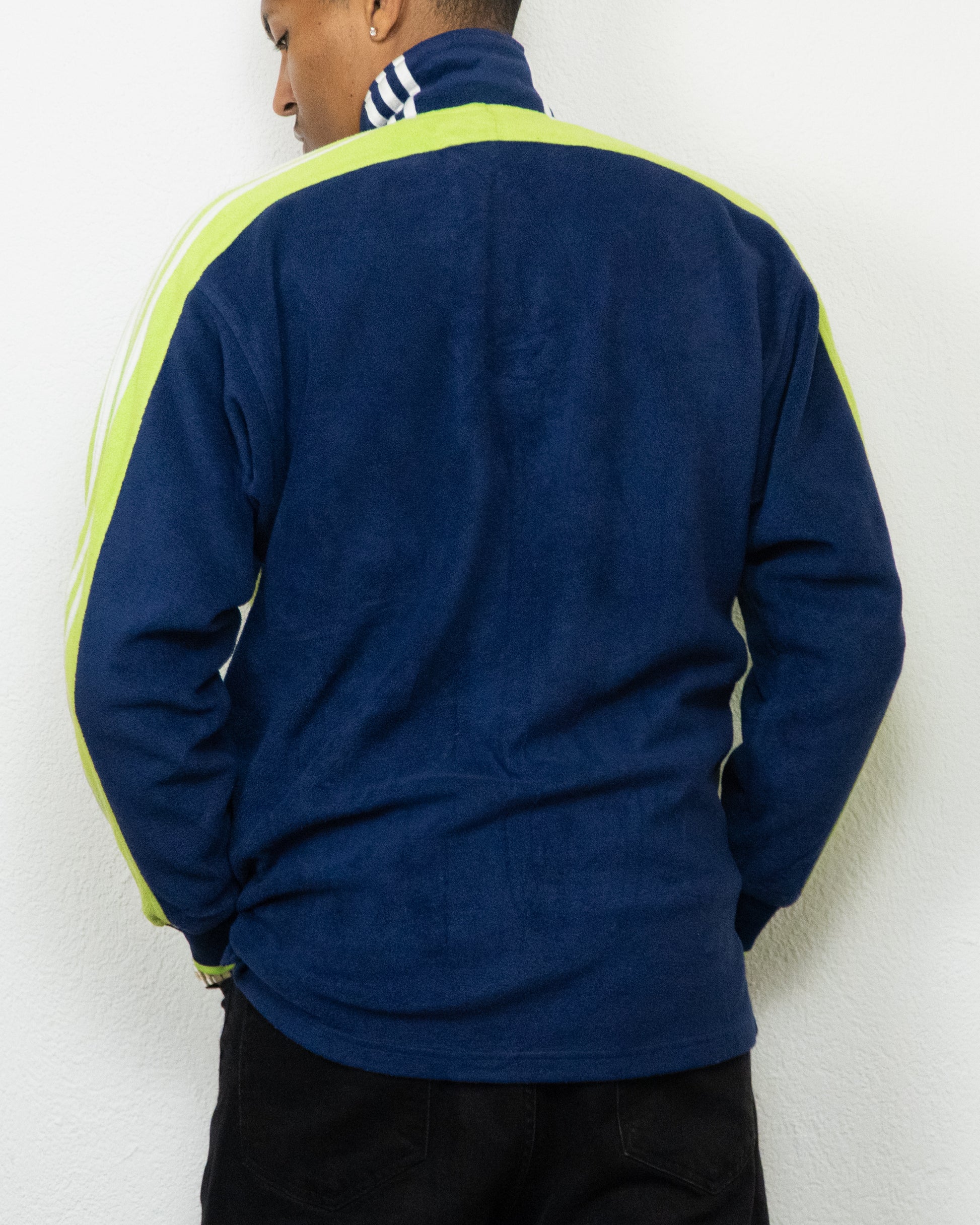 SWEATSHIRT POLAIRE ADIDAS L BLEU FONCÉ VERT