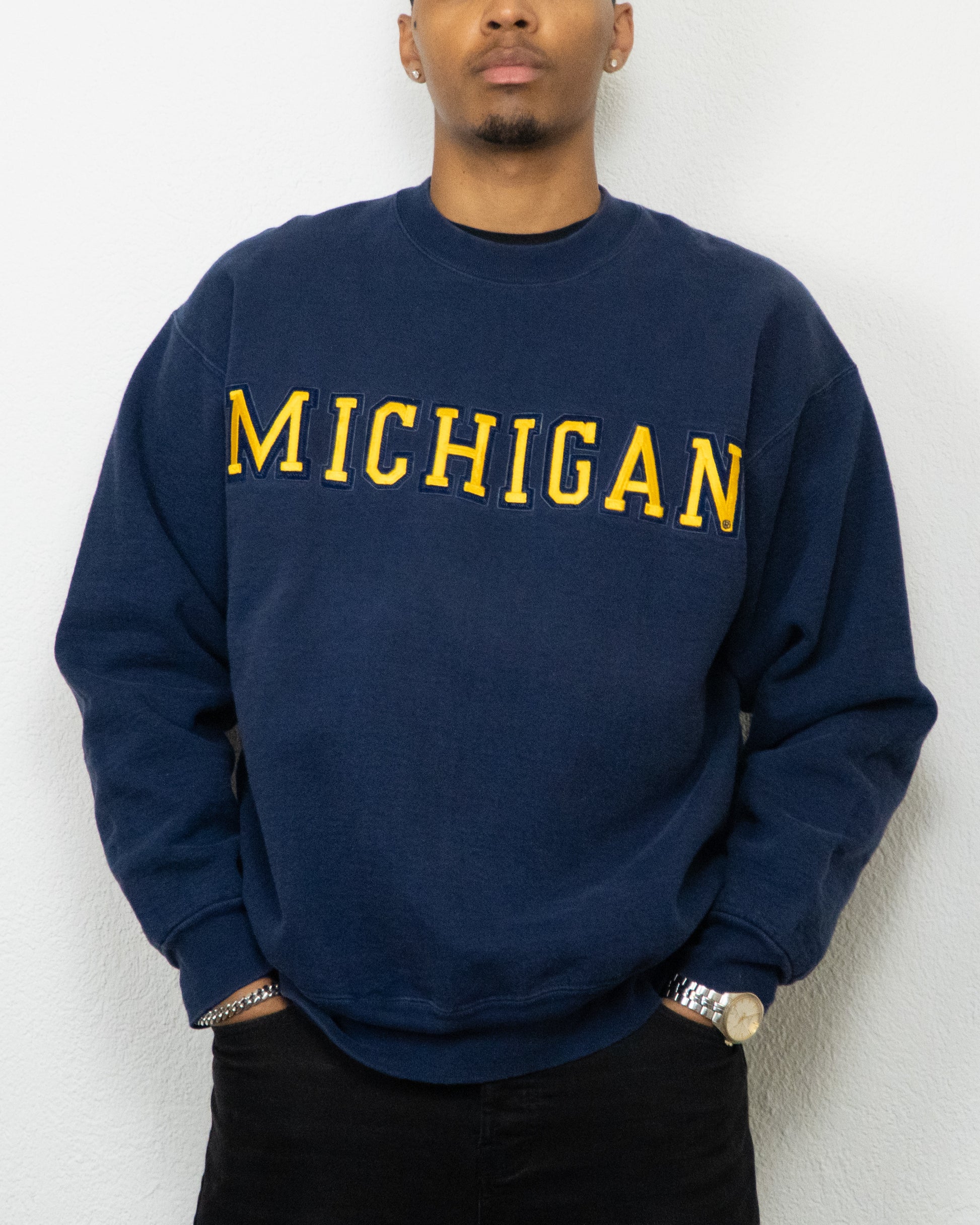 SWEATSHIRT FRUIT OF THE LOOM SUPER COTTON MICHIGAN XL MARINE