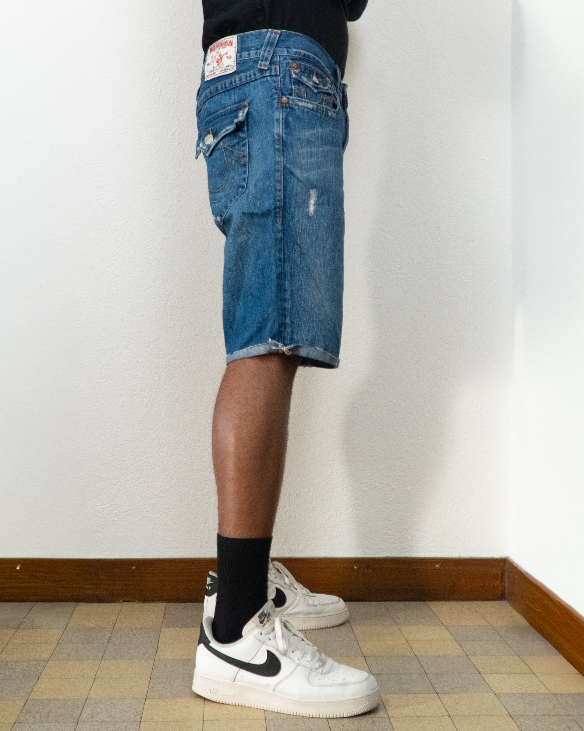 SHORT JEANS TRUE RELIGION W36 BLEU