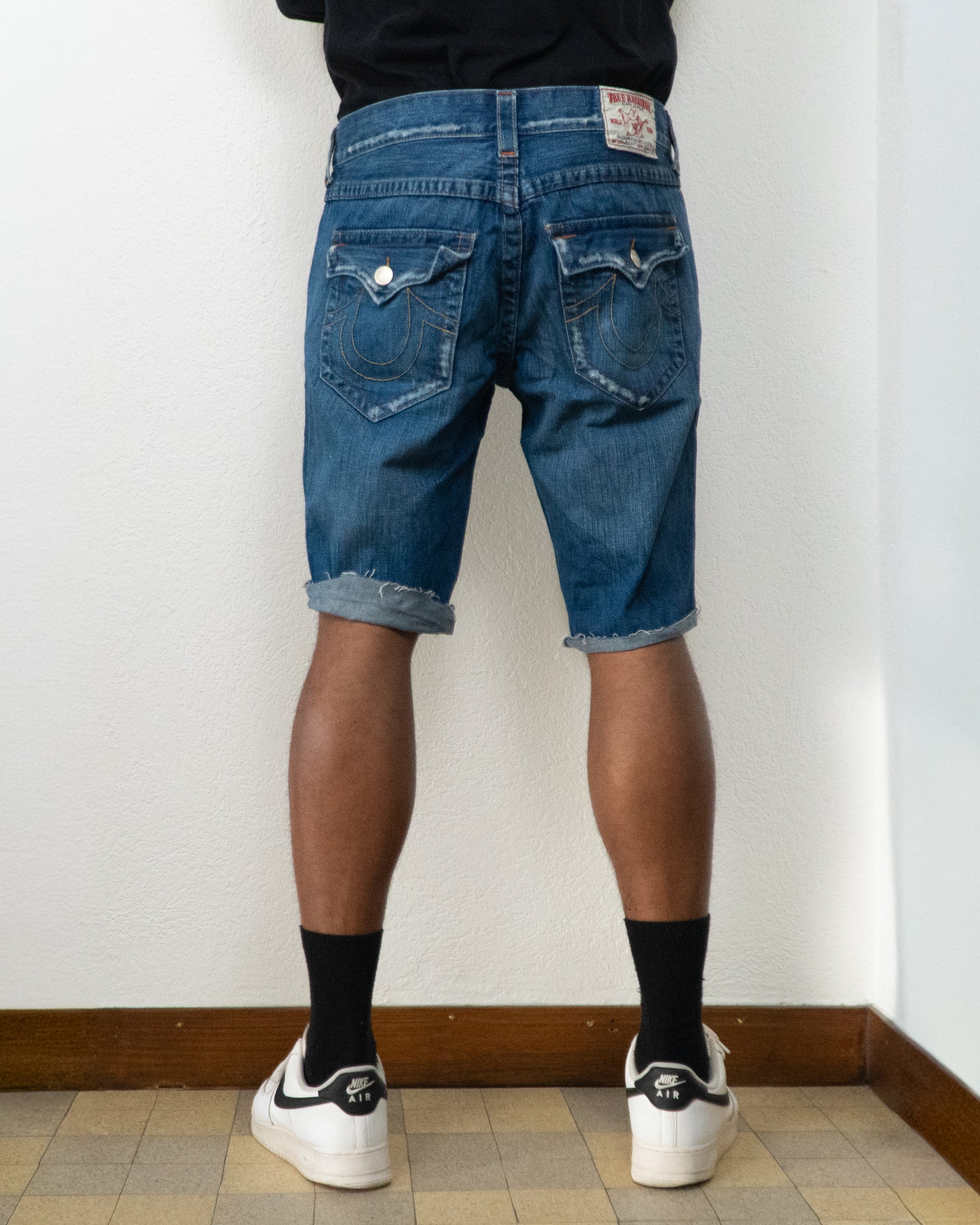 SHORT JEANS TRUE RELIGION W36 BLEU