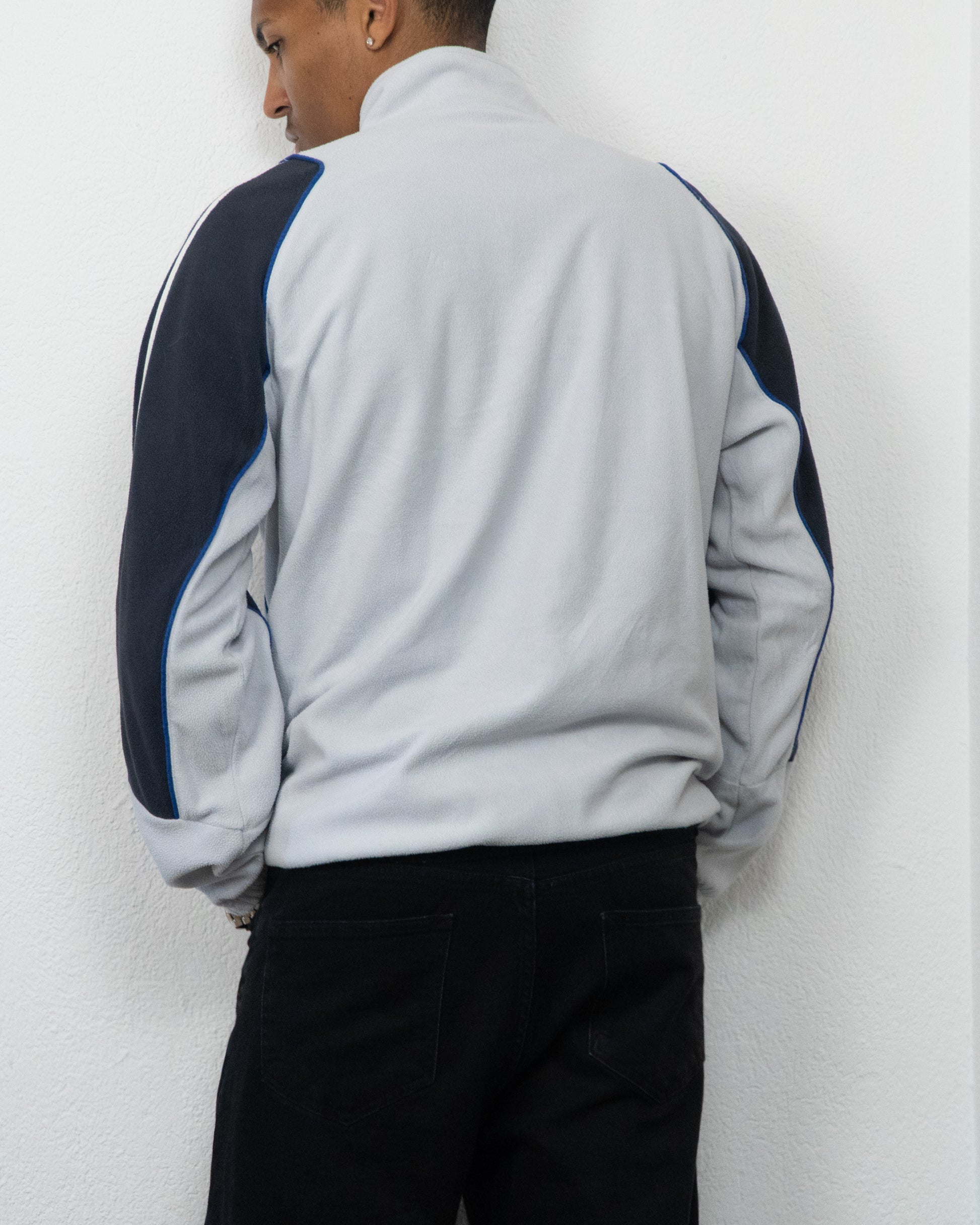 SWEATSHIRT POLAIRE ADIDAS L NOIR GRIS CLAIR