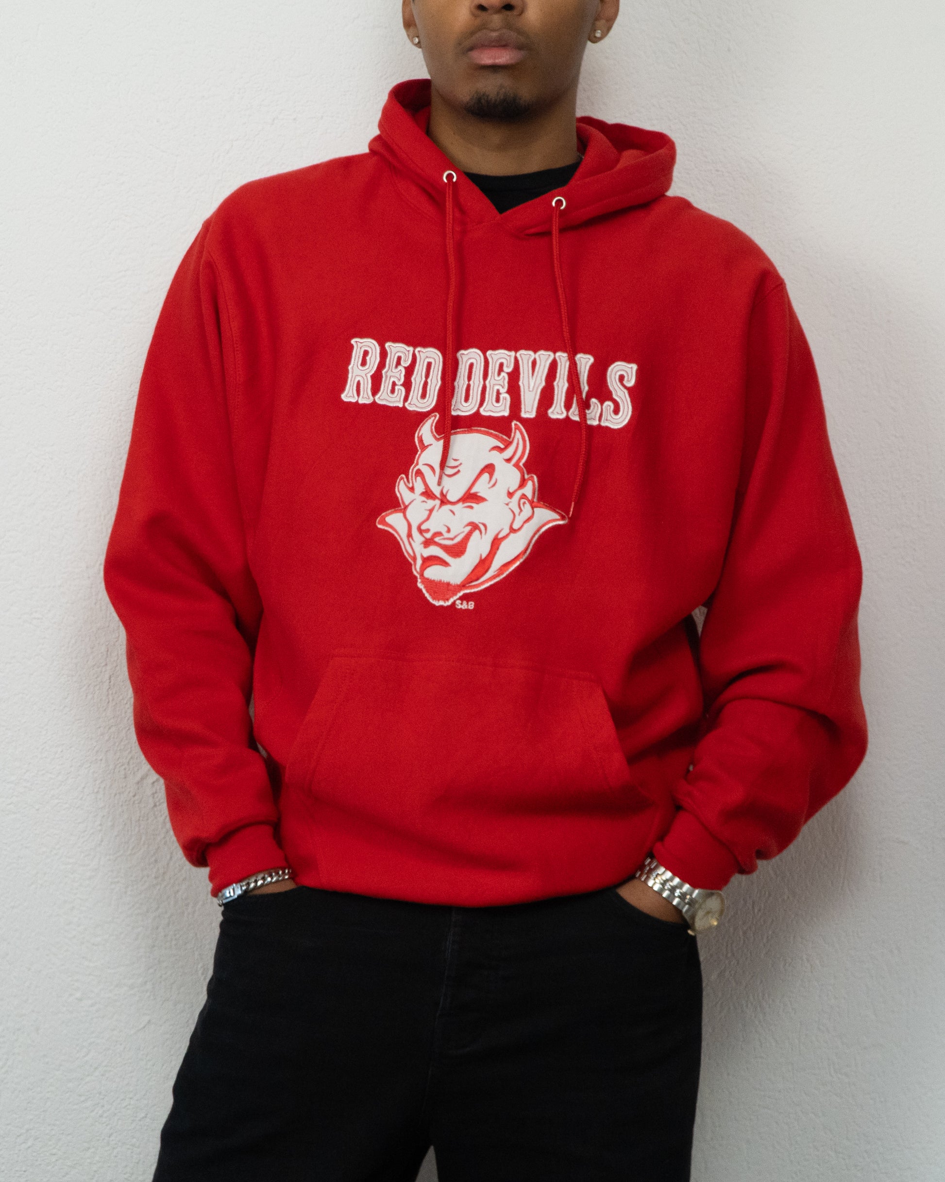 SWEATSHIRT CAPUCHE STEVE AND BARRY'S M ROUGE