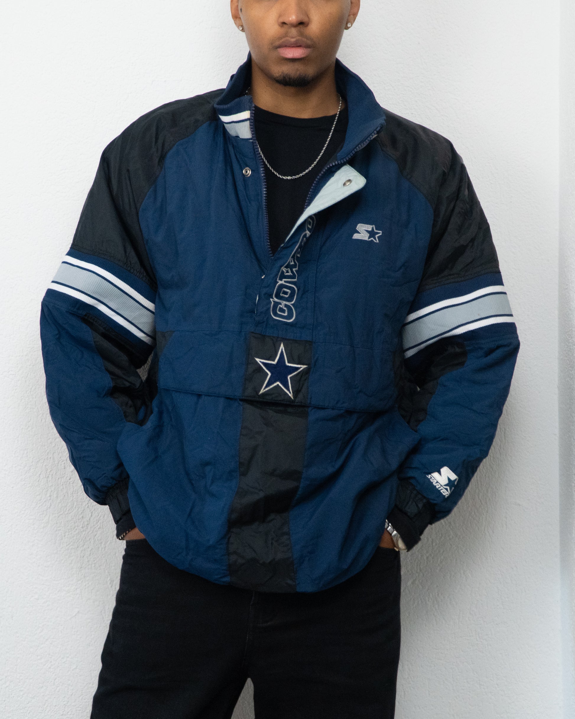 JACKET NFL PRO LINE STARTER COWBOYS L MARINE NOIR