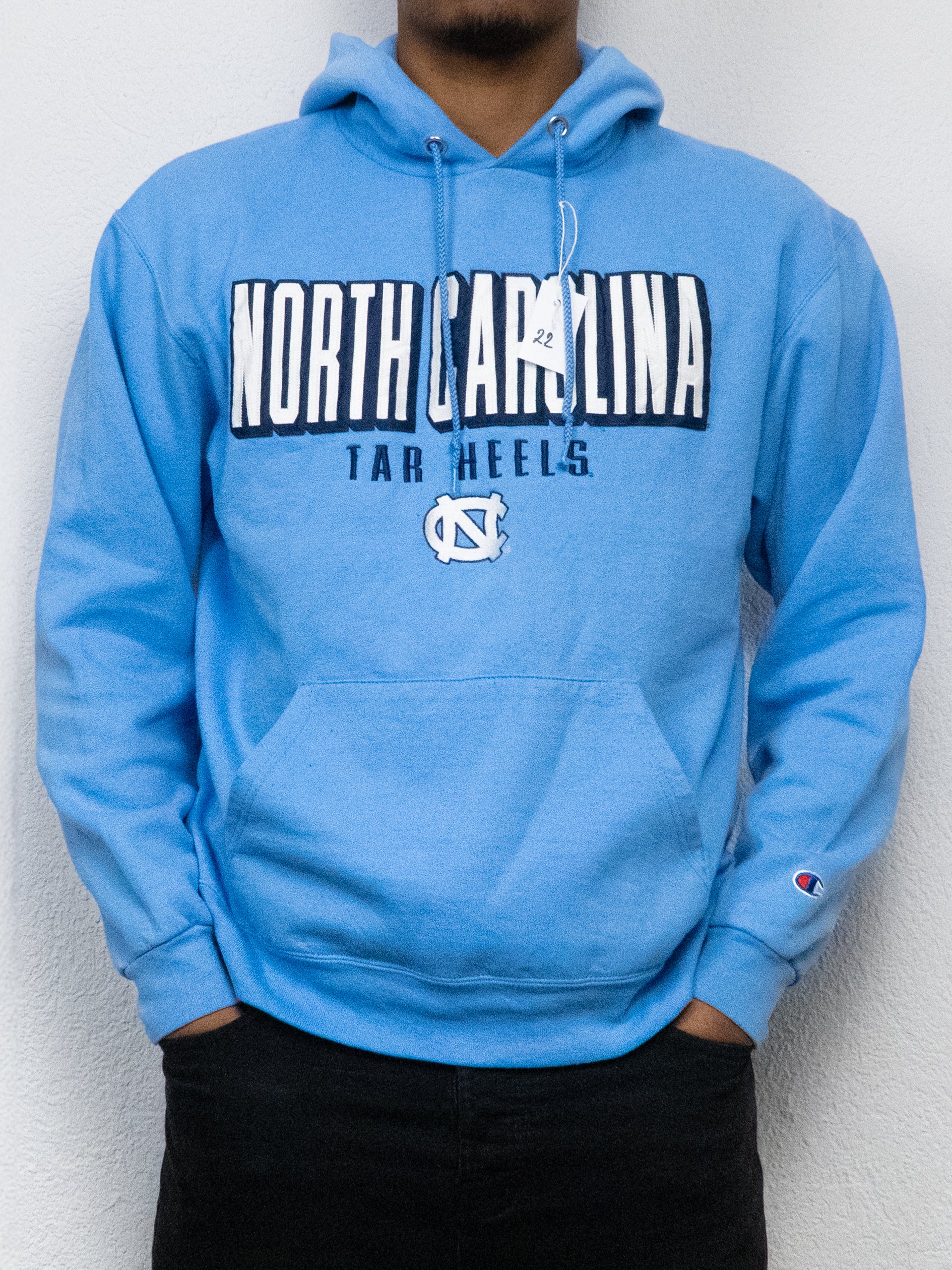 SWEATSHIRT CAPUCHE NORTH CAROLINA M BLEU CLAIR