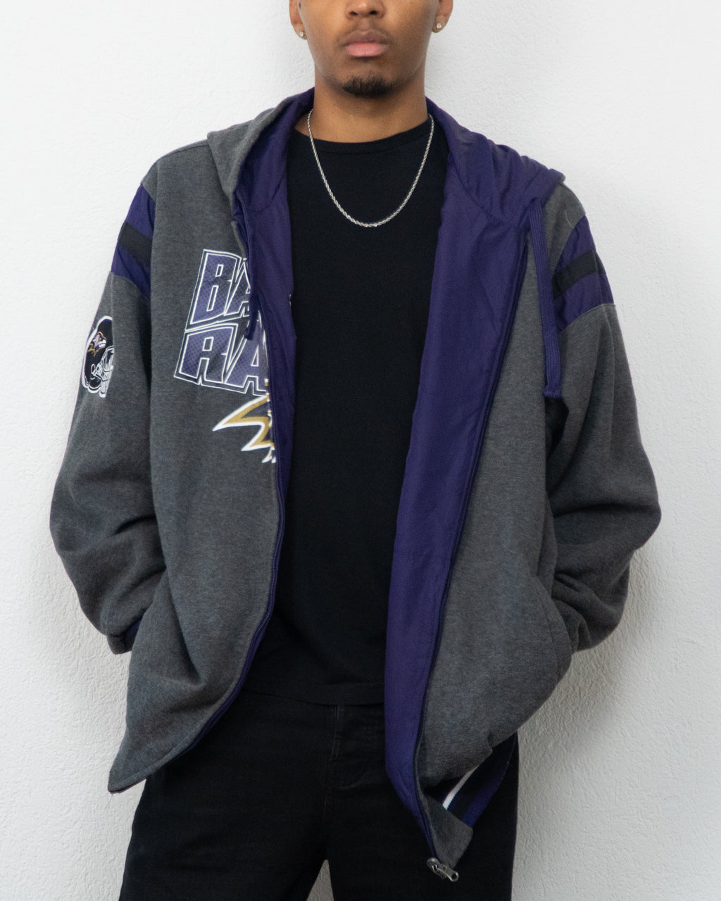 JACKET REVERSIBLE NFL BALTIMORE RAVENS 3XL GRIS VIOLET