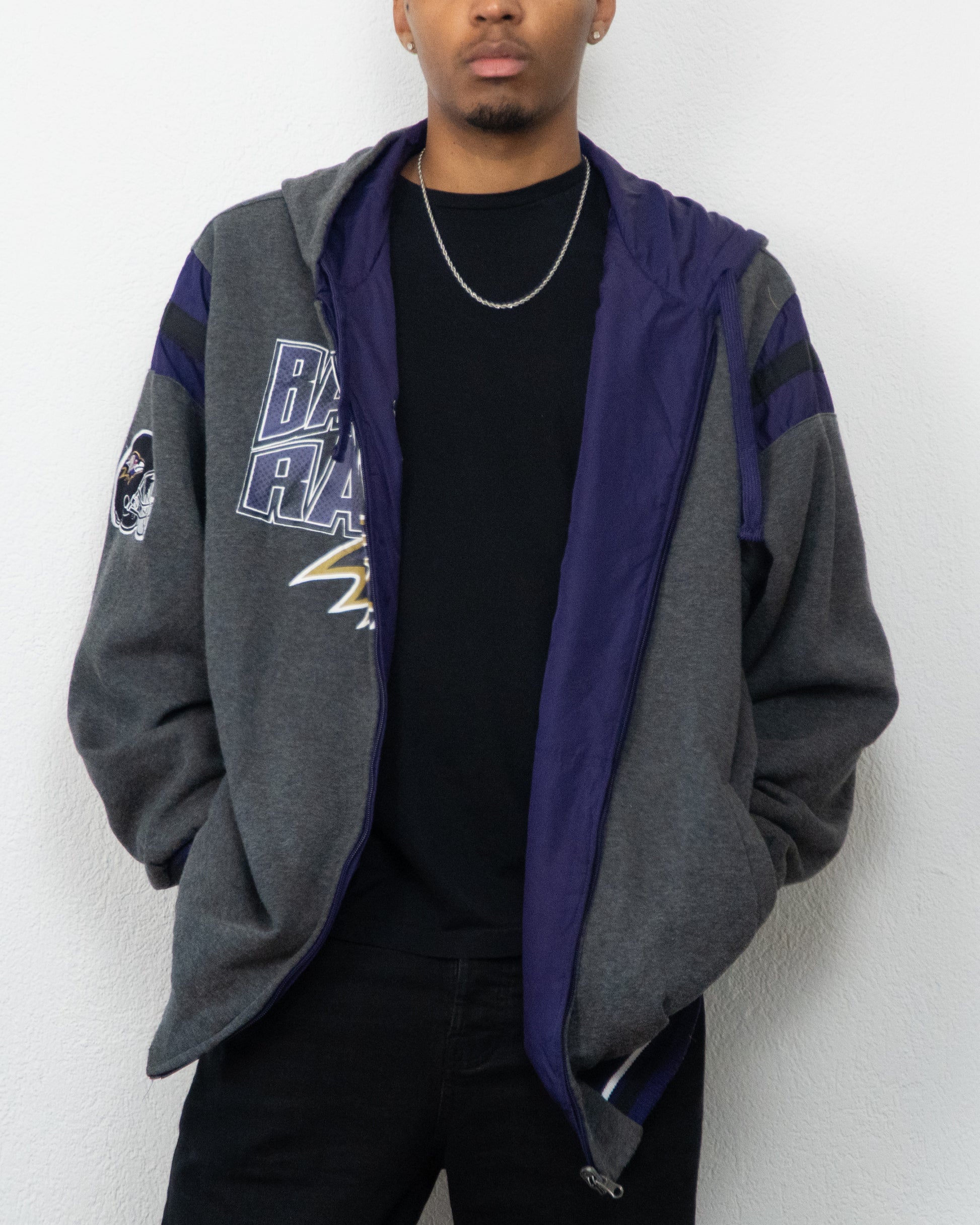 JACKET REVERSIBLE NFL BALTIMORE RAVENS 3XL GRIS VIOLET