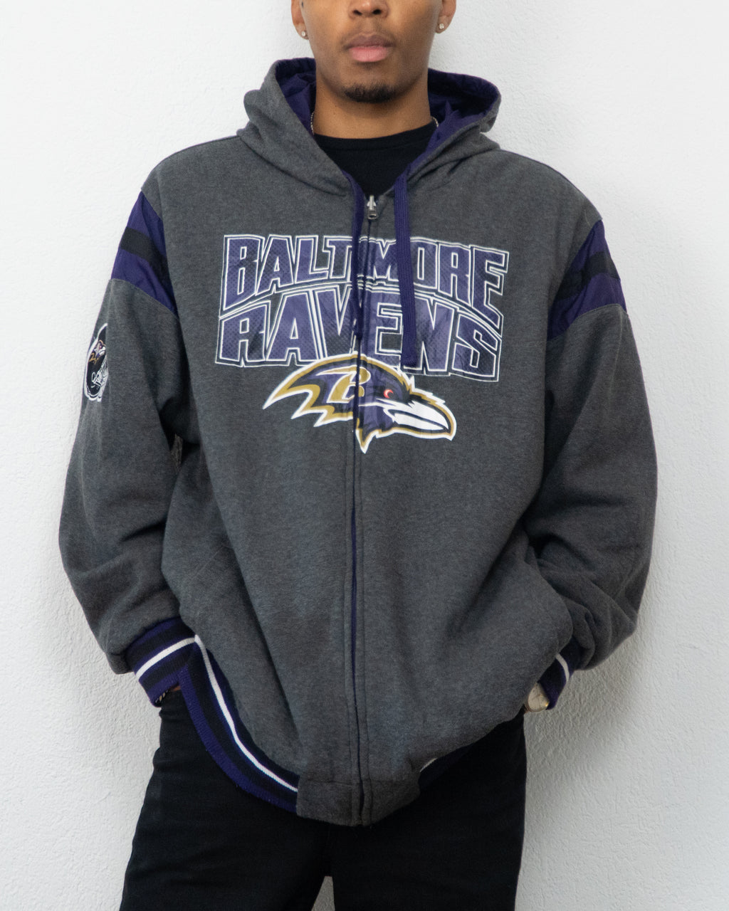 JACKET REVERSIBLE NFL BALTIMORE RAVENS 3XL GRIS VIOLET