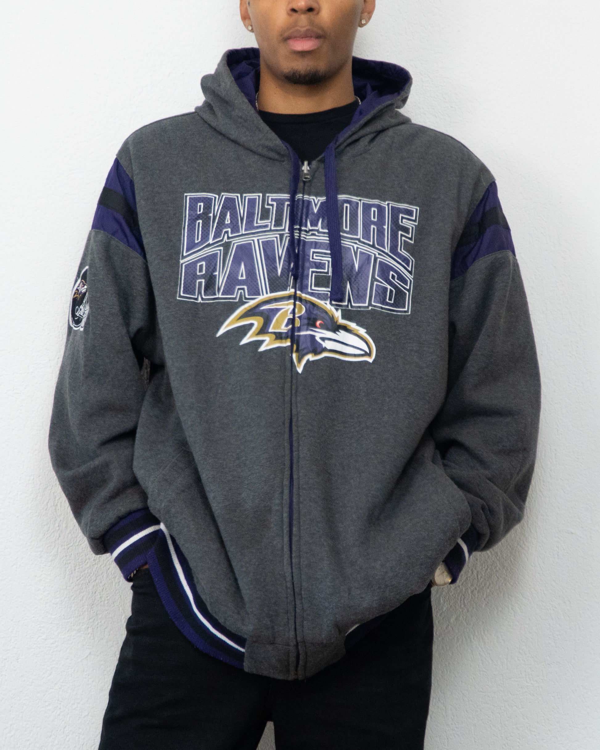 JACKET REVERSIBLE NFL BALTIMORE RAVENS 3XL GRIS VIOLET