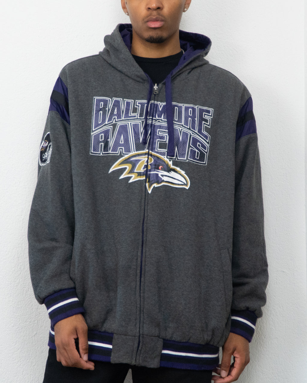 JACKET REVERSIBLE NFL BALTIMORE RAVENS 3XL GRIS VIOLET