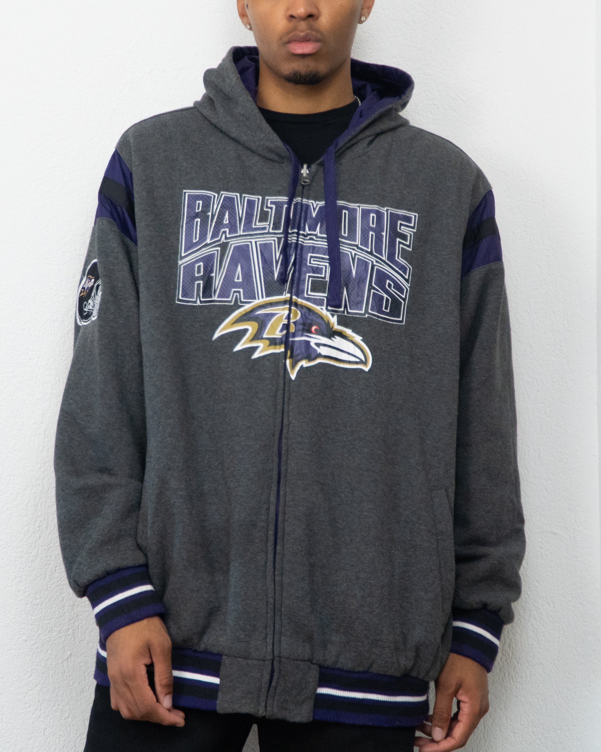 JACKET REVERSIBLE NFL BALTIMORE RAVENS 3XL GRIS VIOLET