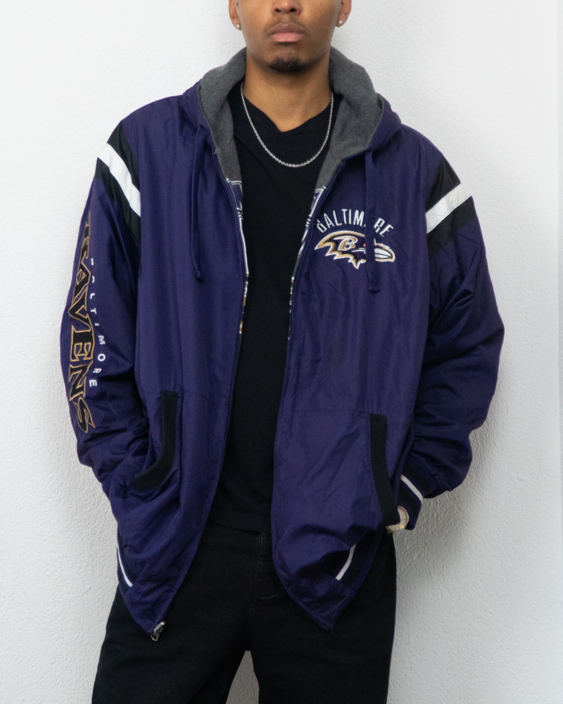 JACKET REVERSIBLE NFL BALTIMORE RAVENS 3XL GRIS VIOLET