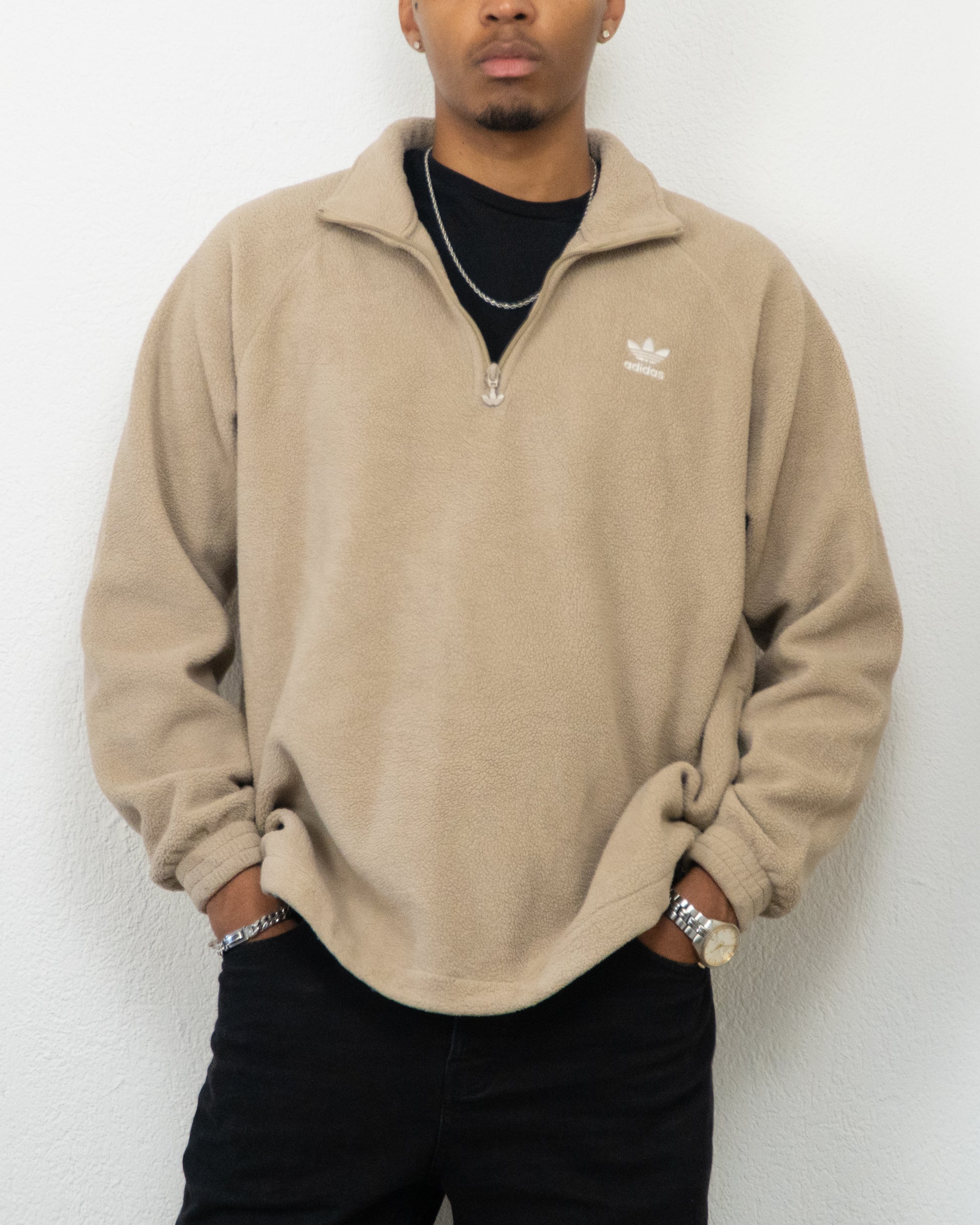 SWEATSHIRT POLAIRE ADIDAS XL BEIGE
