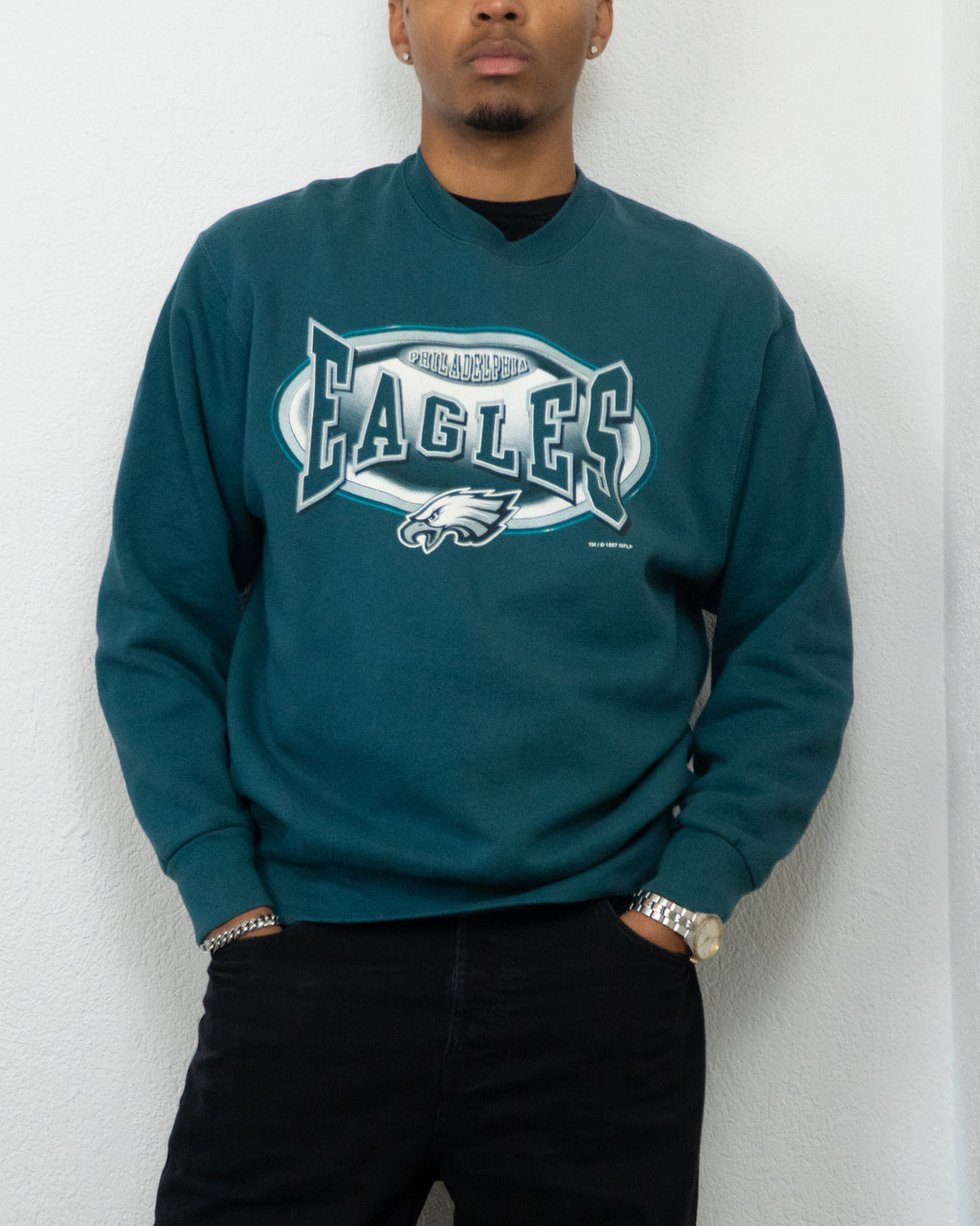 SWEATSHIRT PRO PLAYER EAGLES L VERT