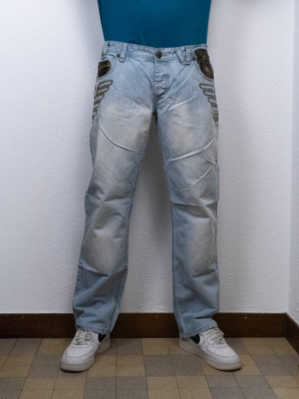 PANTALON EMPORIO ARMANI 38x34 BLEU CLAIR