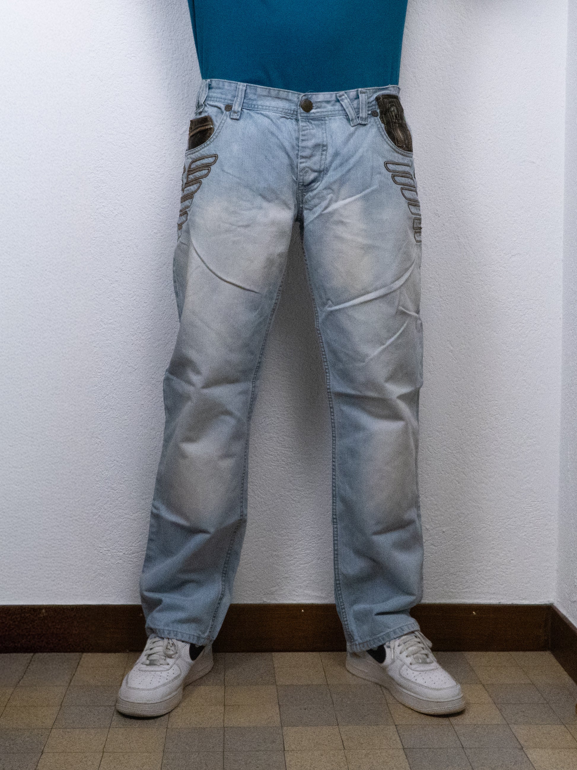 PANTALON EMPORIO ARMANI 38x34 BLEU CLAIR