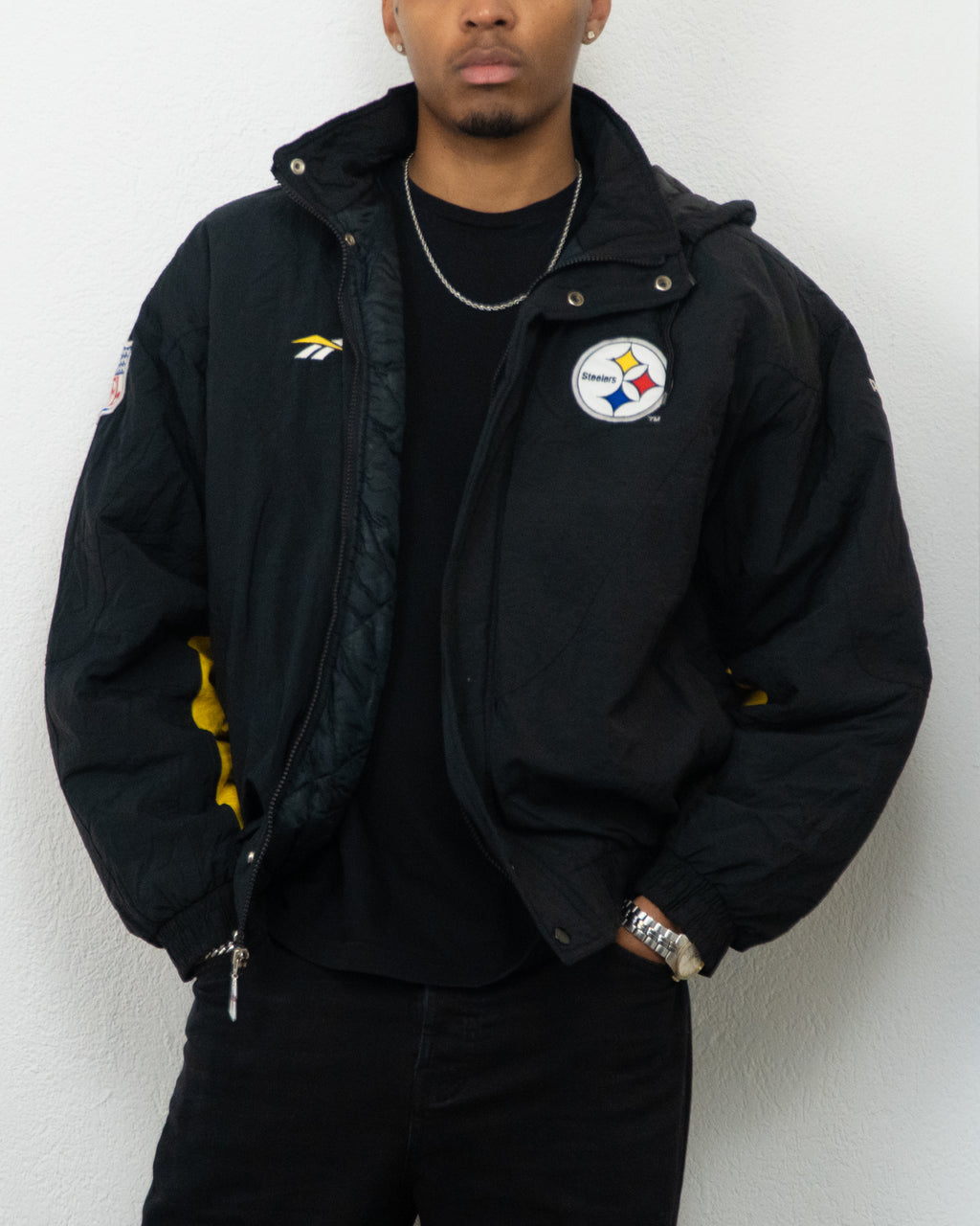 JACKET NFL PRO LINE AUTHENTIC REEBOK L NOIR