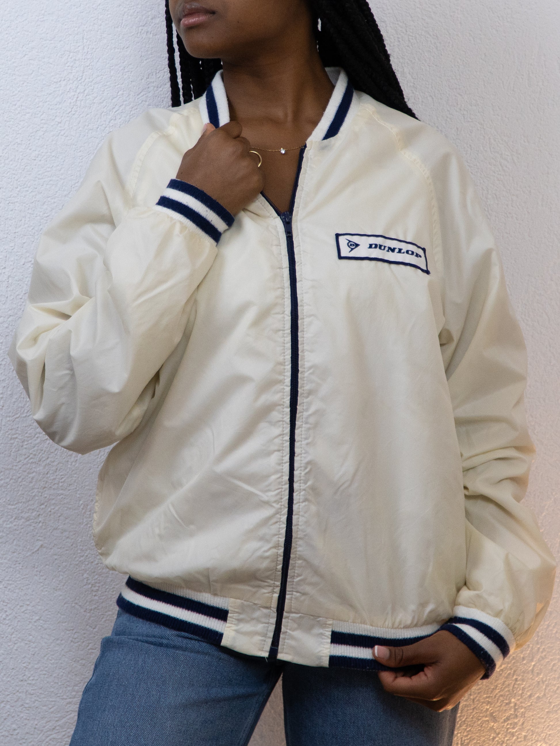 JACKET BASEBALL SLAZENGER DUNLOP M BLANC