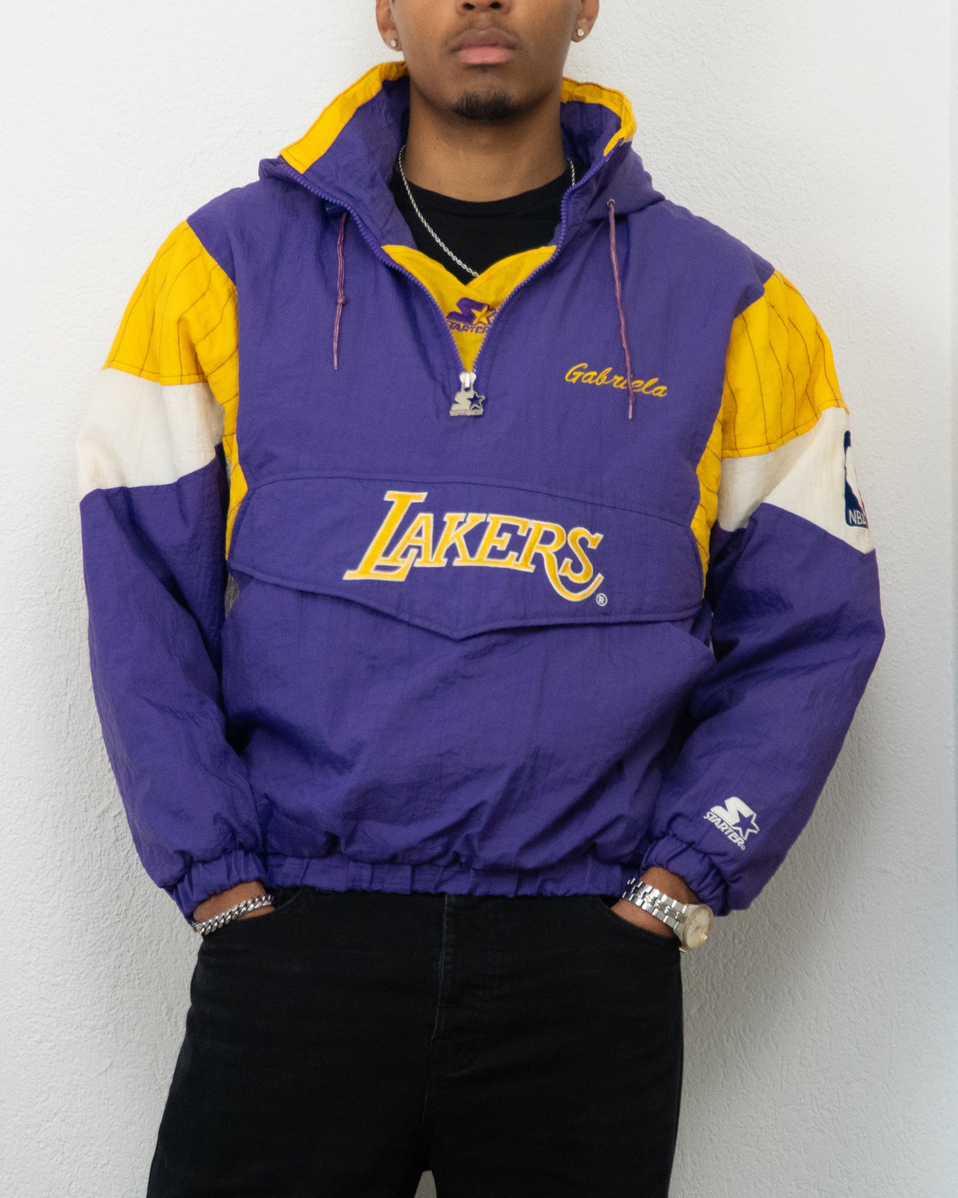 JACKET STARTER NBA OFFICIAL LICENSED PRODUCT LAKERS S VIOLET JAUNE