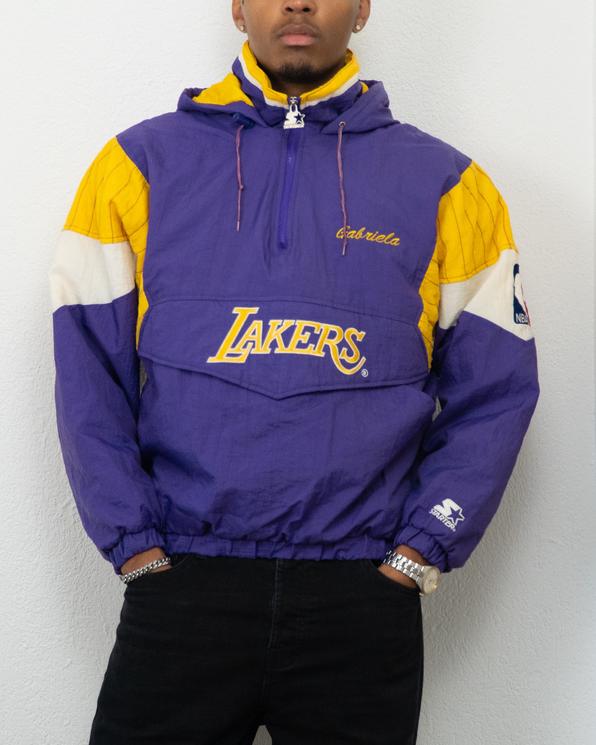 JACKET STARTER NBA OFFICIAL LICENSED PRODUCT LAKERS S VIOLET JAUNE