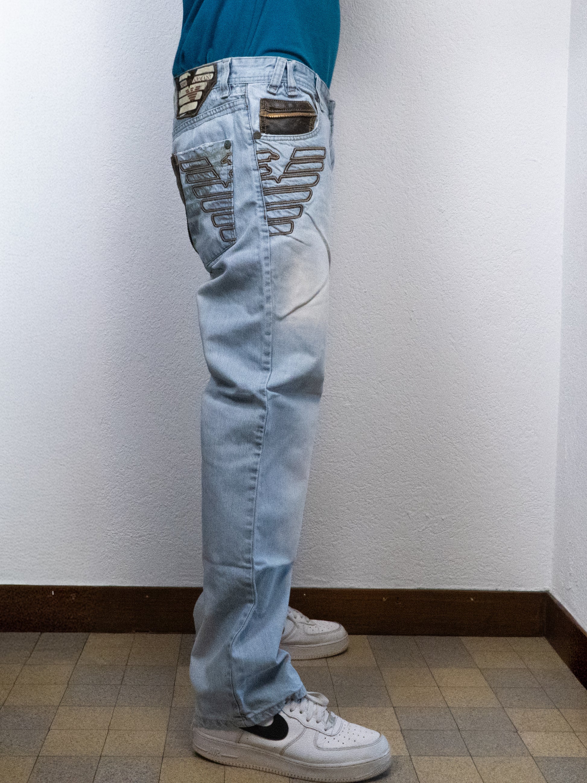 PANTALON EMPORIO ARMANI 38x34 BLEU CLAIR