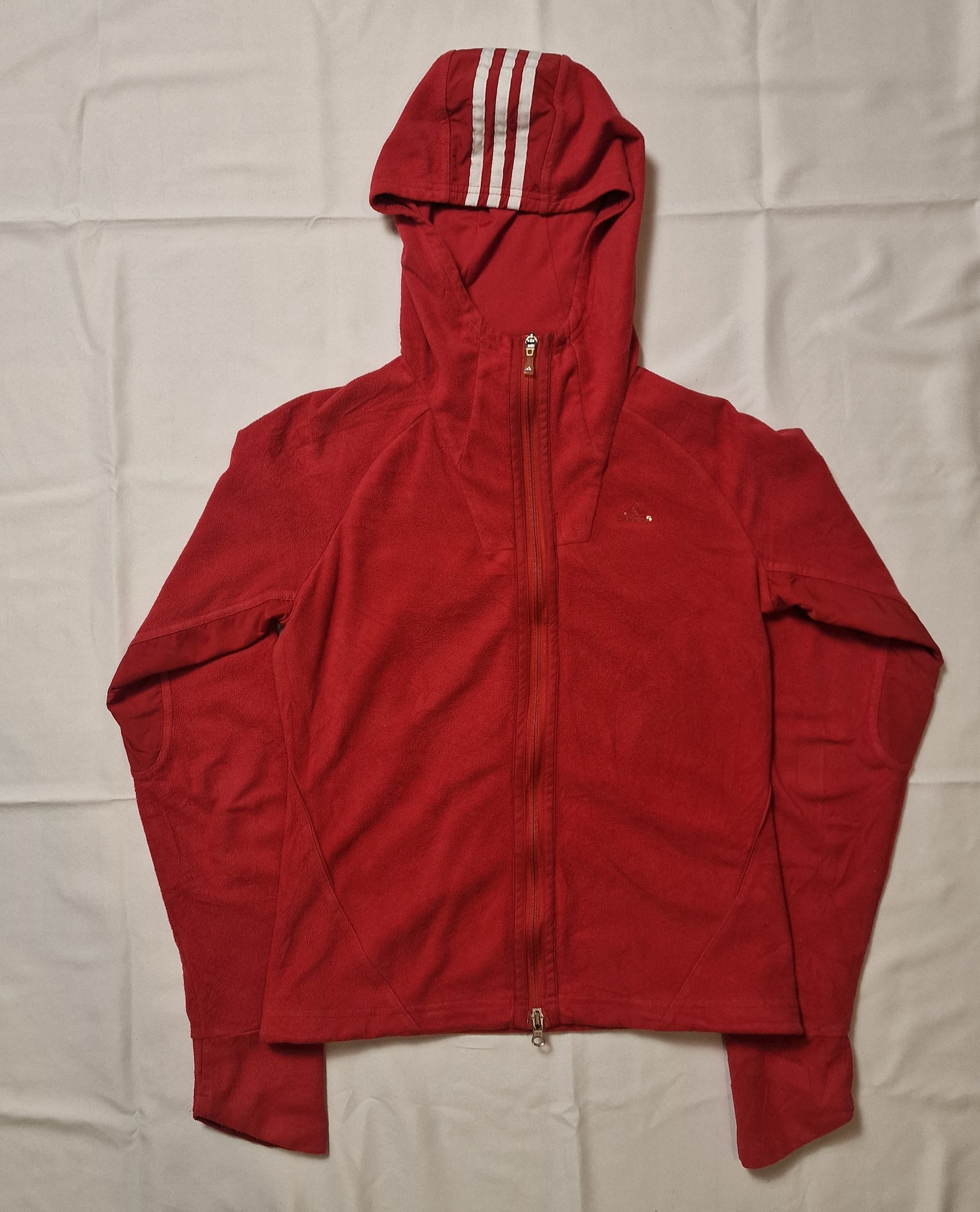 SWEATSHIRT POLAIRE CAPUCHE ADIDAS L ROUGE