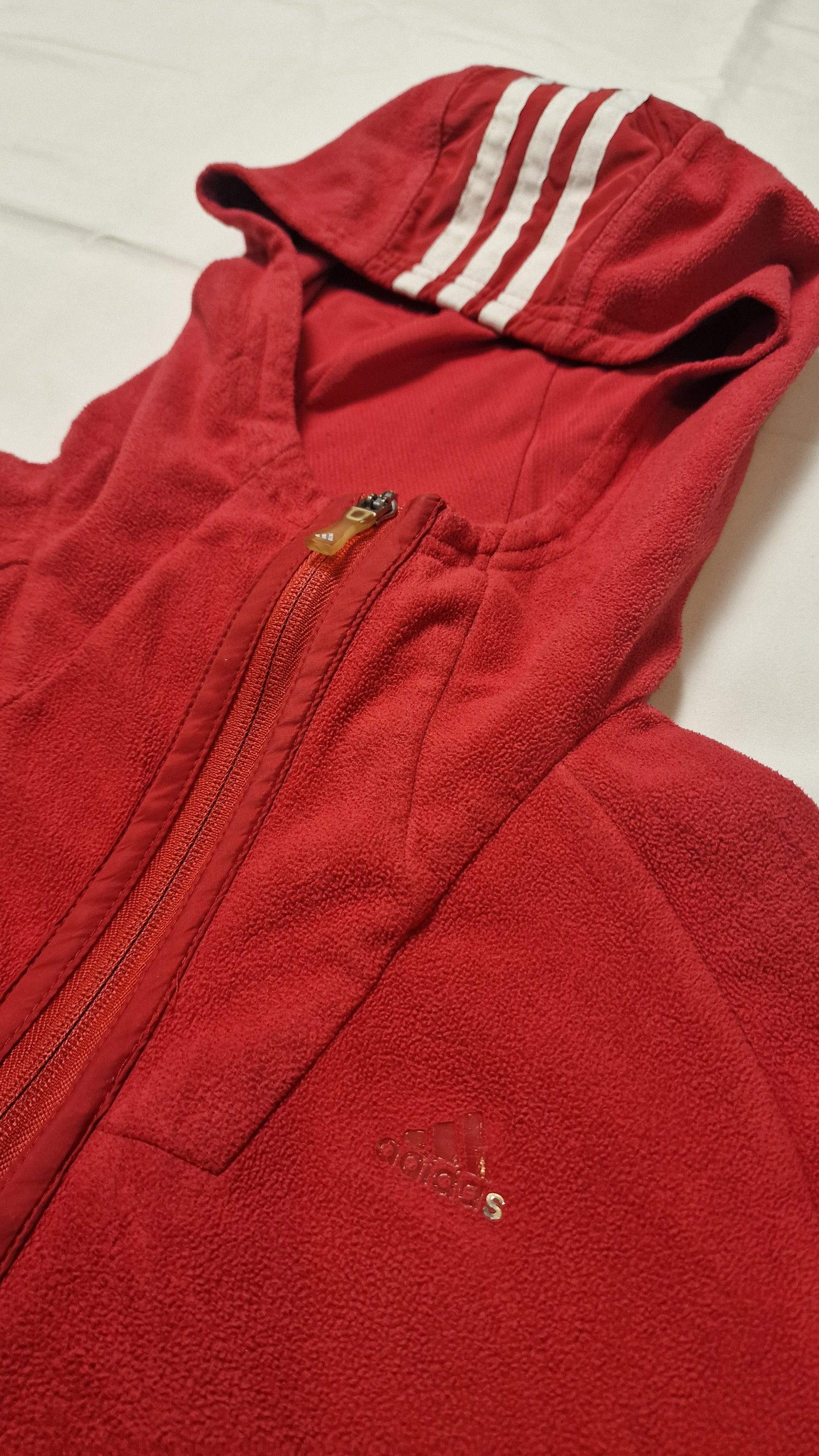 SWEATSHIRT POLAIRE CAPUCHE ADIDAS L ROUGE