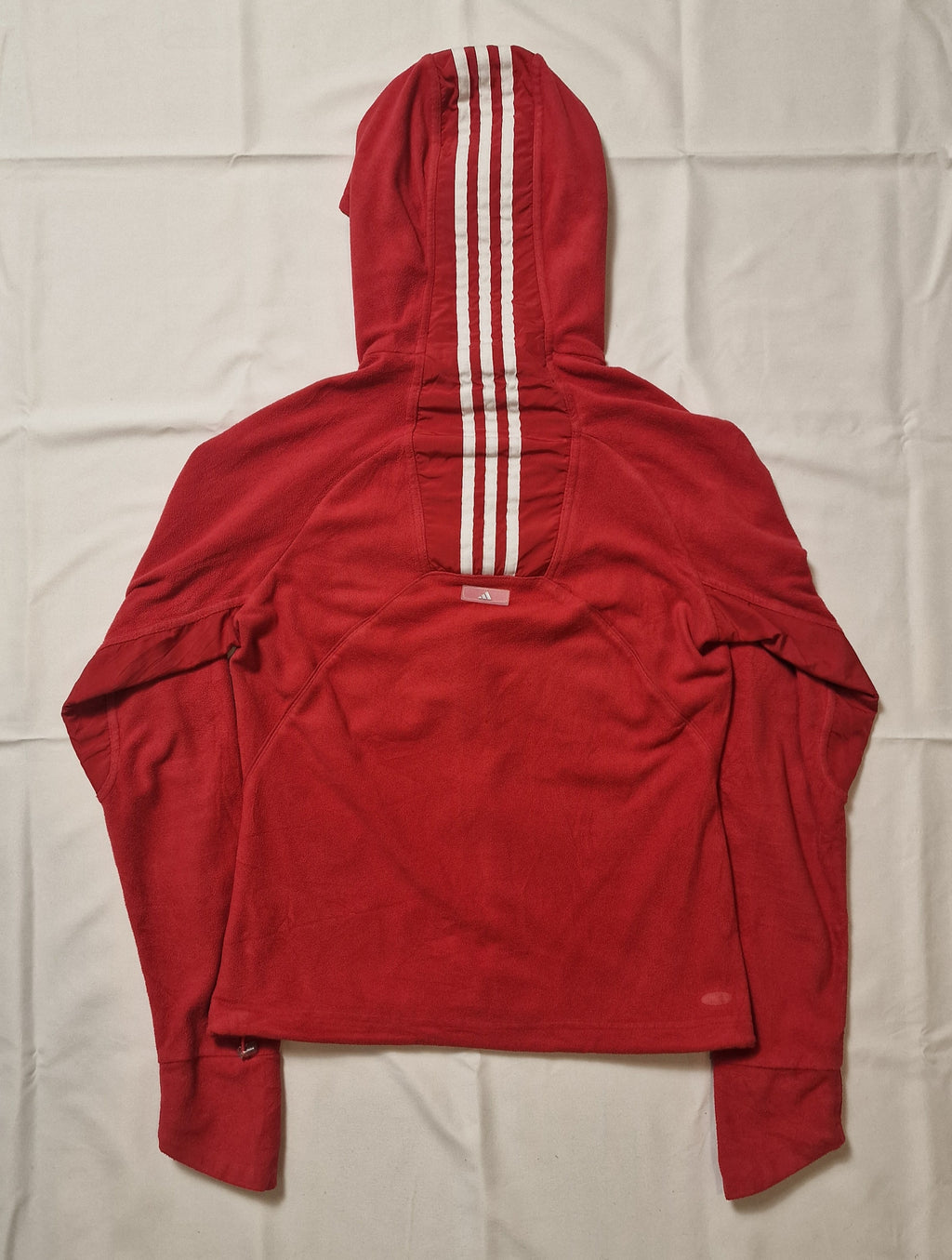 SWEATSHIRT POLAIRE CAPUCHE ADIDAS L ROUGE