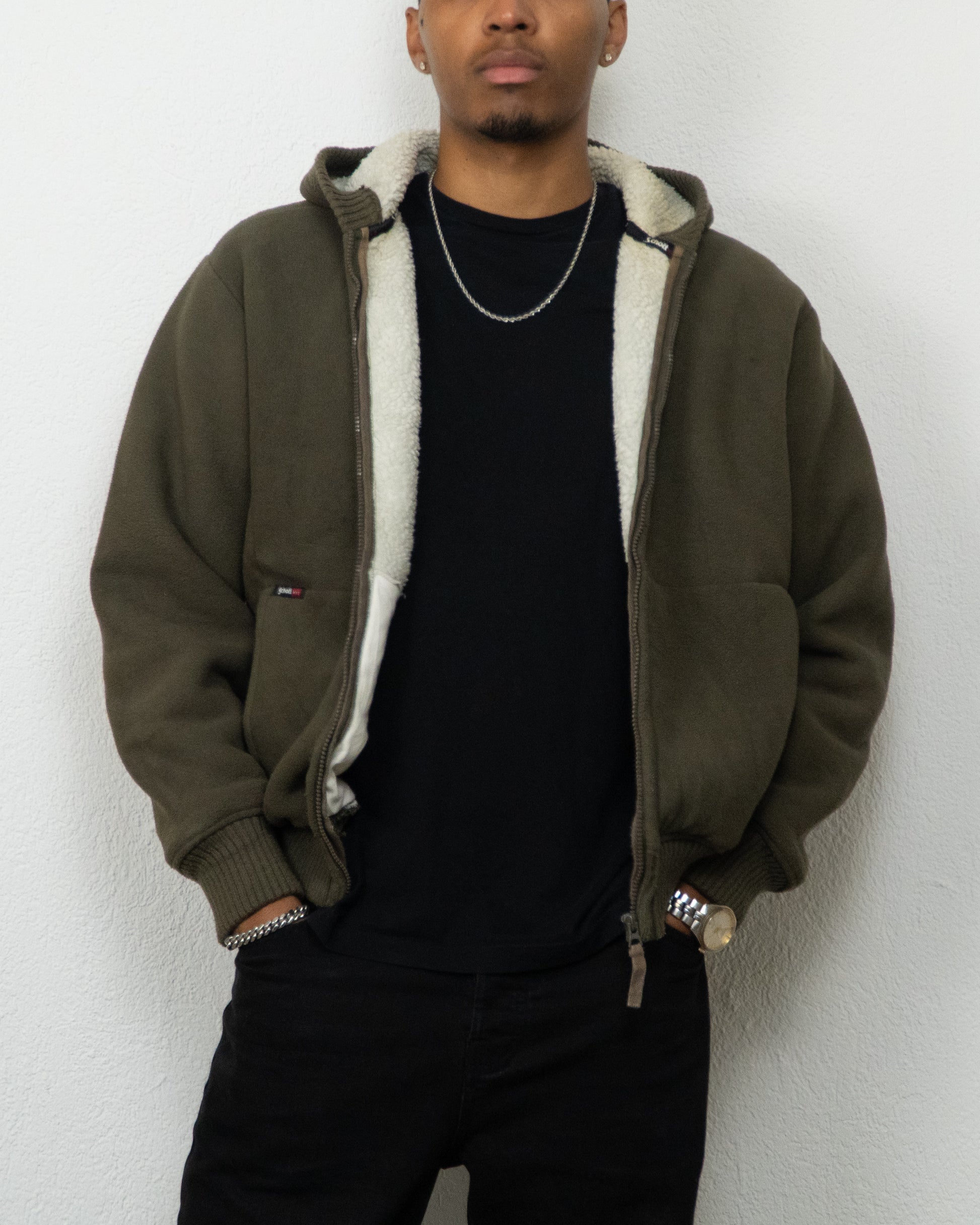 SWEATSHIRT CAPUCHE POLAIRE SCHOTT NYC S VERT