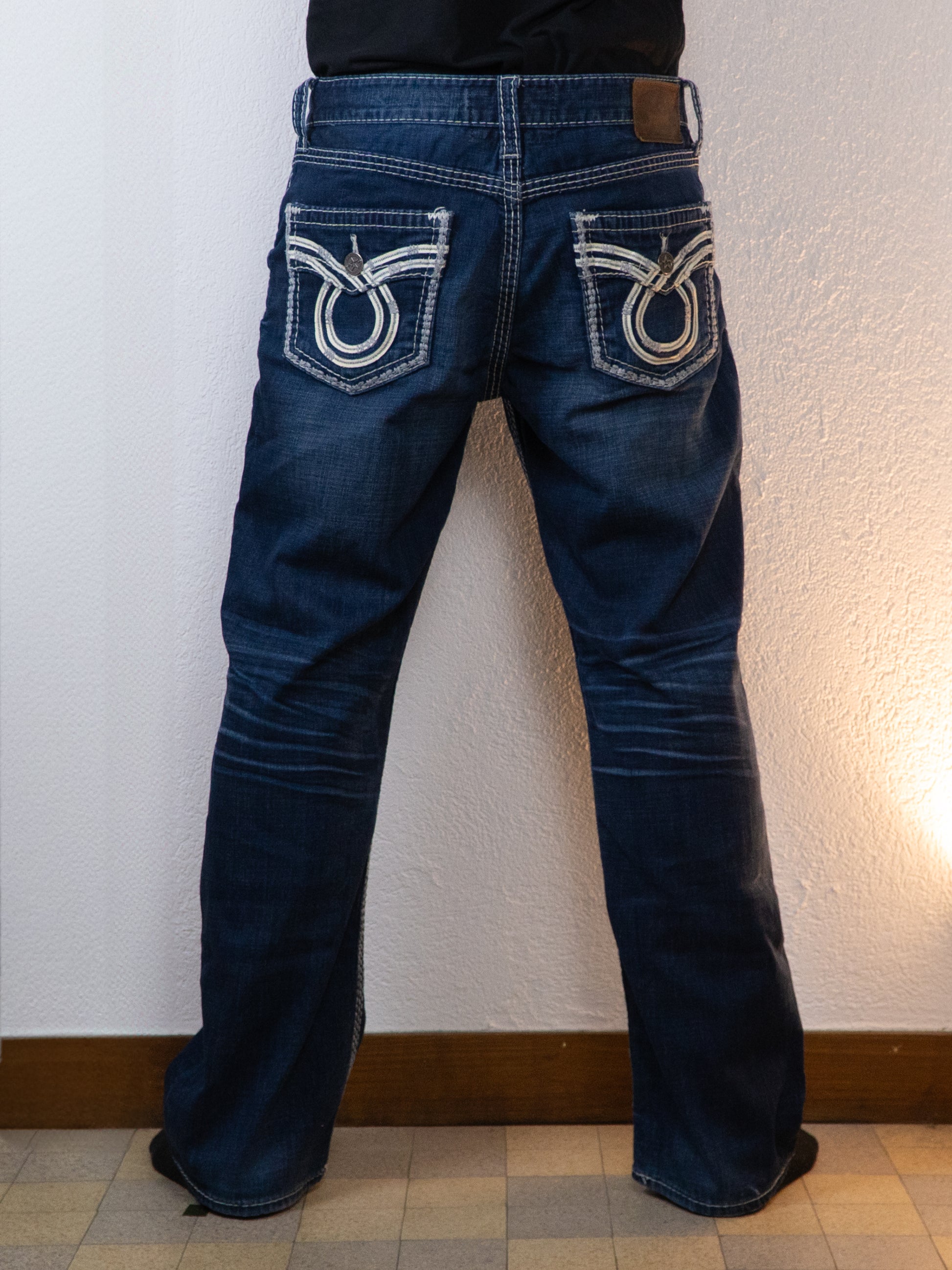 PANTALON BIGSTAR VINTAGE COLLECTION PIONEER 36 BLEU BRODÉ