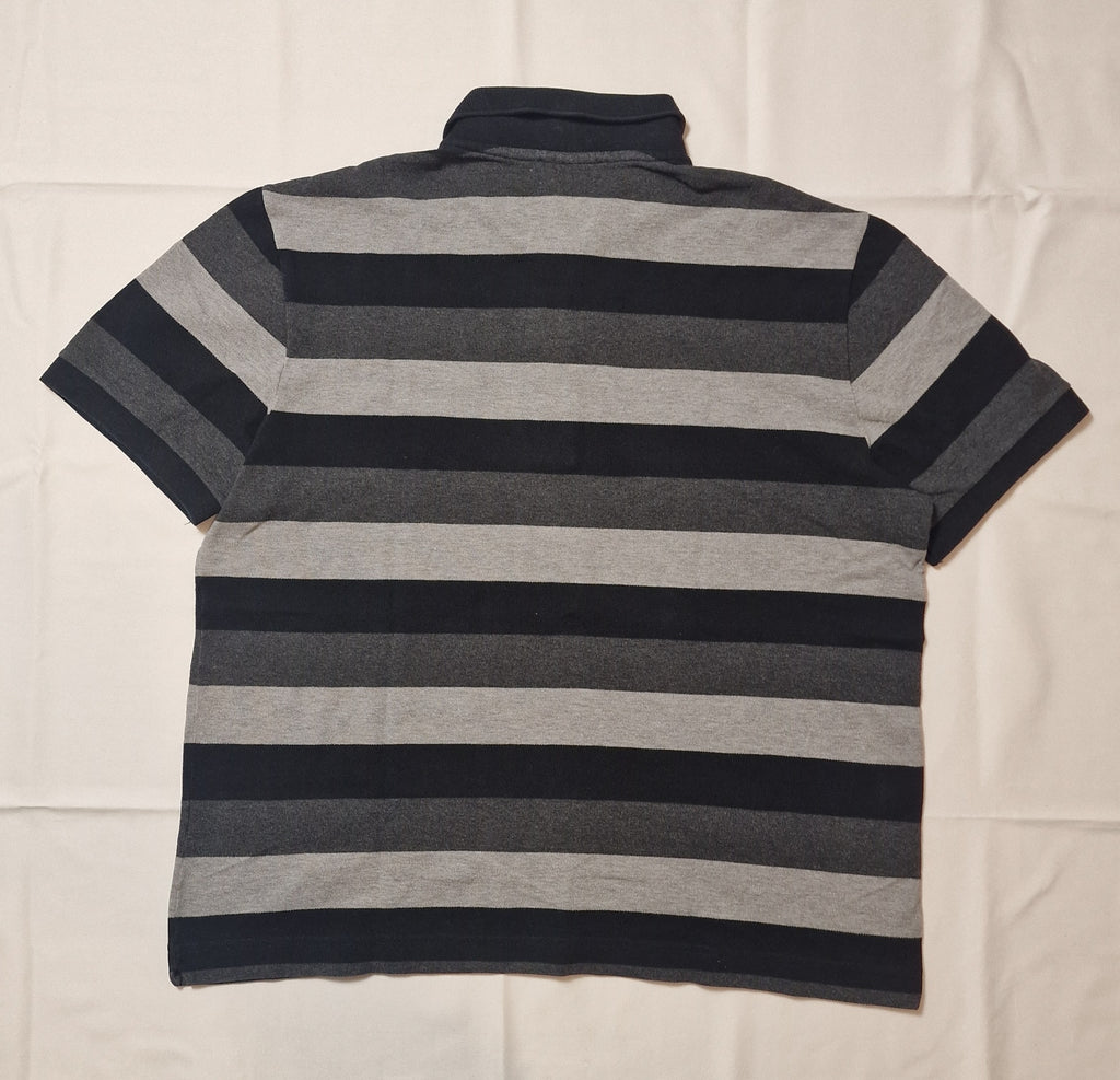 POLO LACOSTE 6/XL GRIS NOIR RAYÉ