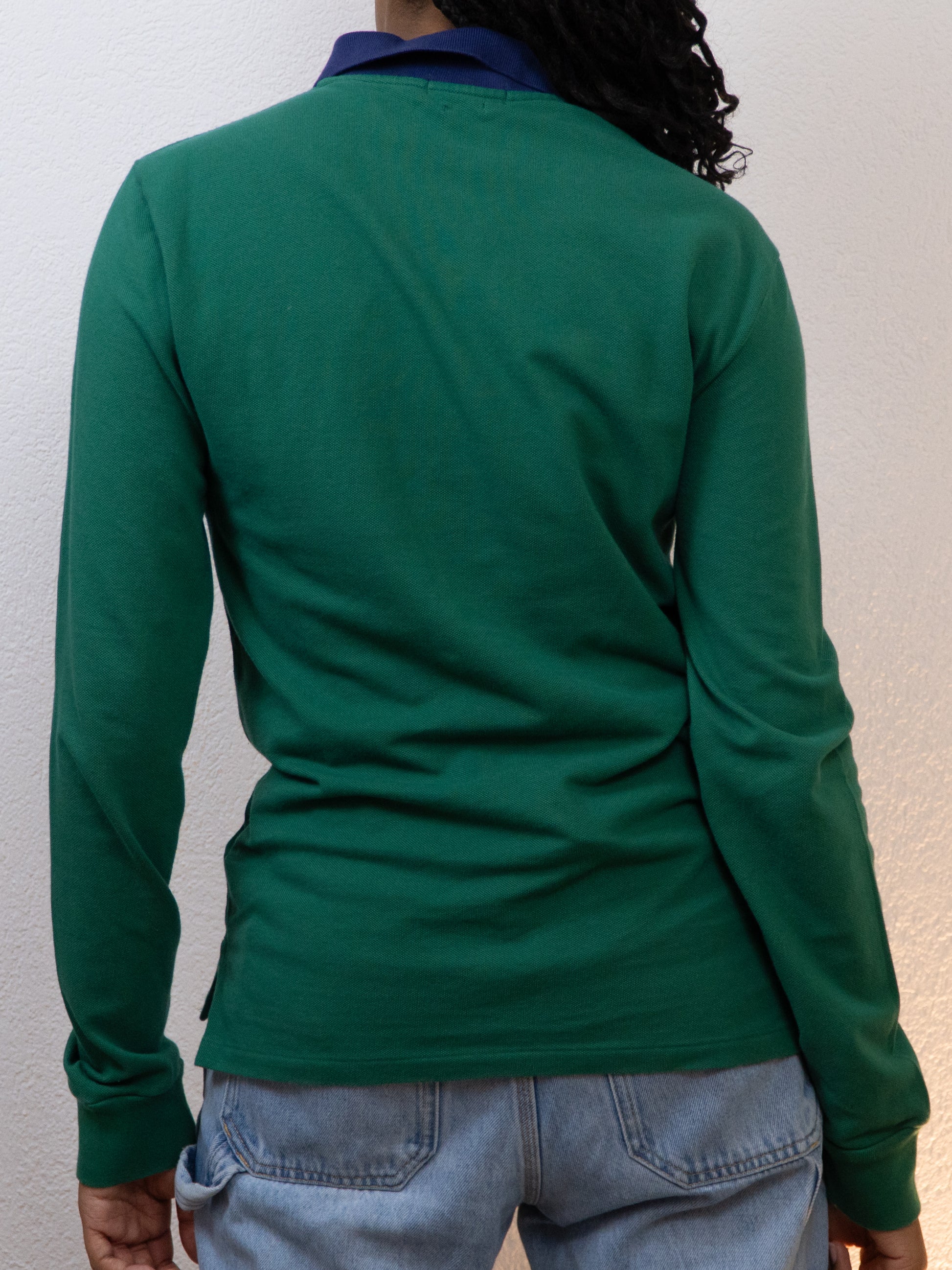 POLO ML RALPH LAUREN SLIM FIT XL VERT BLEU