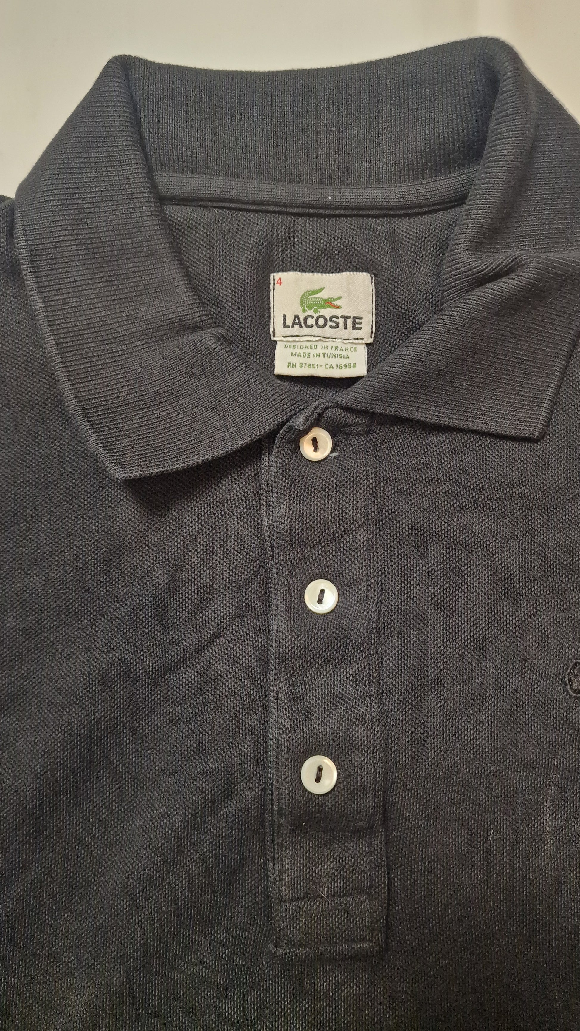 POLO LACOSTE 4/M NOIR