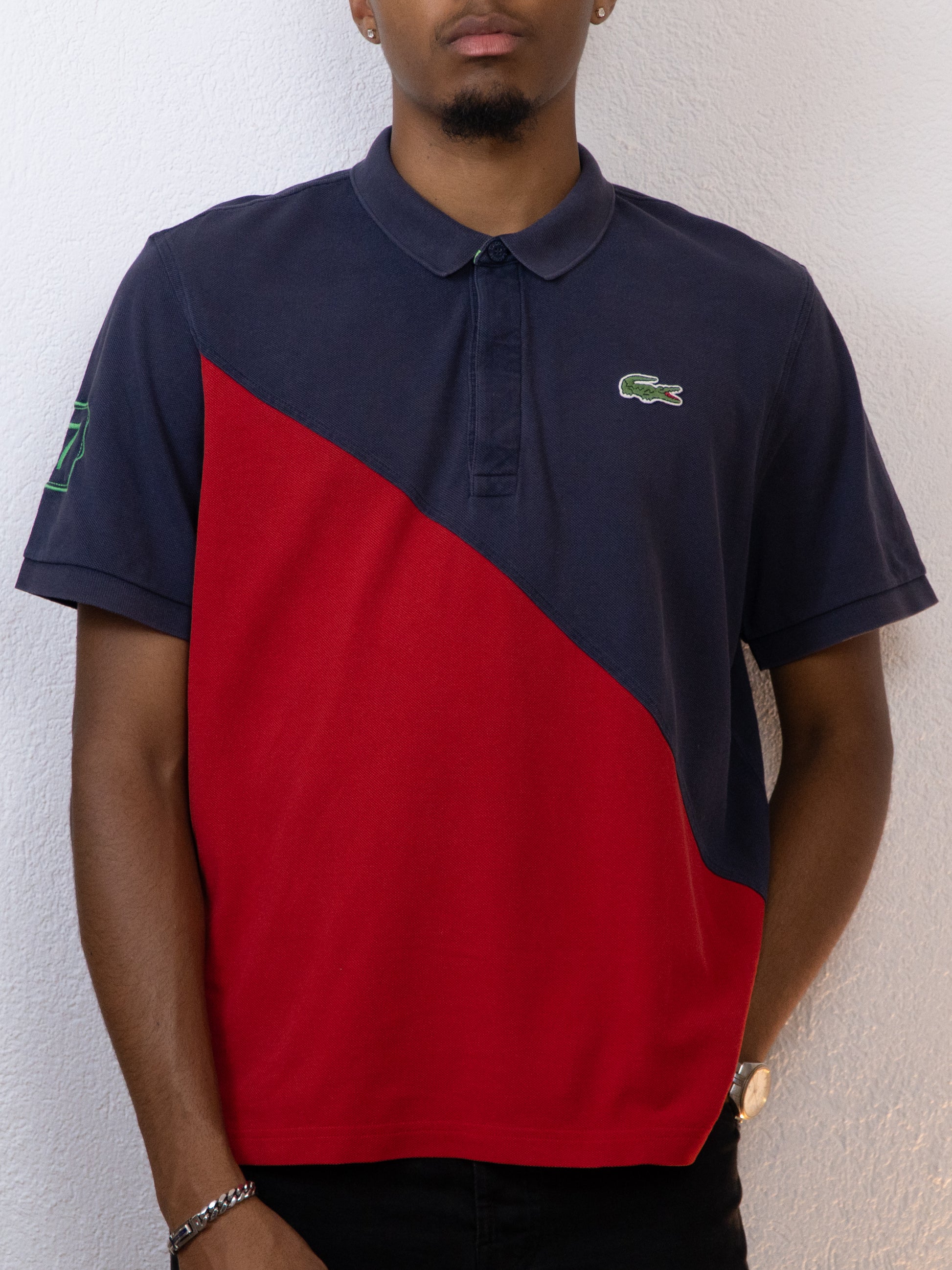 POLO LACOSTE 7/2XL BLEU ROUGE