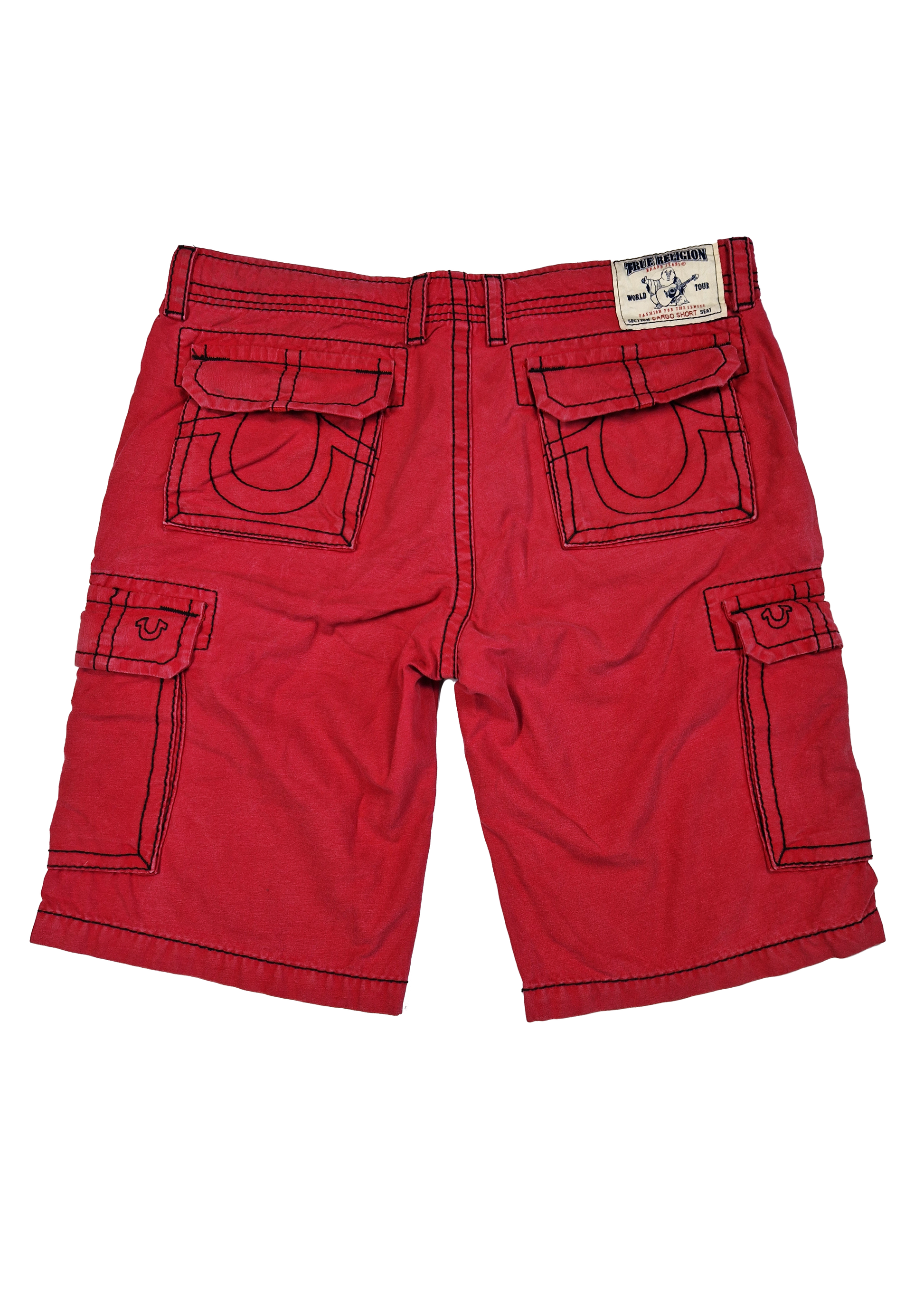 SHORT JEANS TRUE RELIGION 38 ROUGE