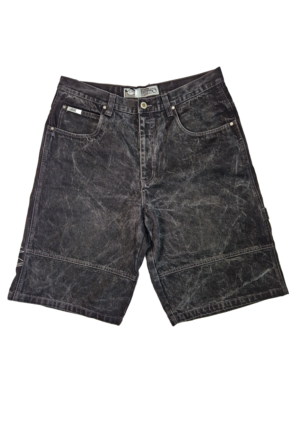 SHORT JEANS Y2K BAGGY SOUTH POLE 36 NOIR BRODÉ