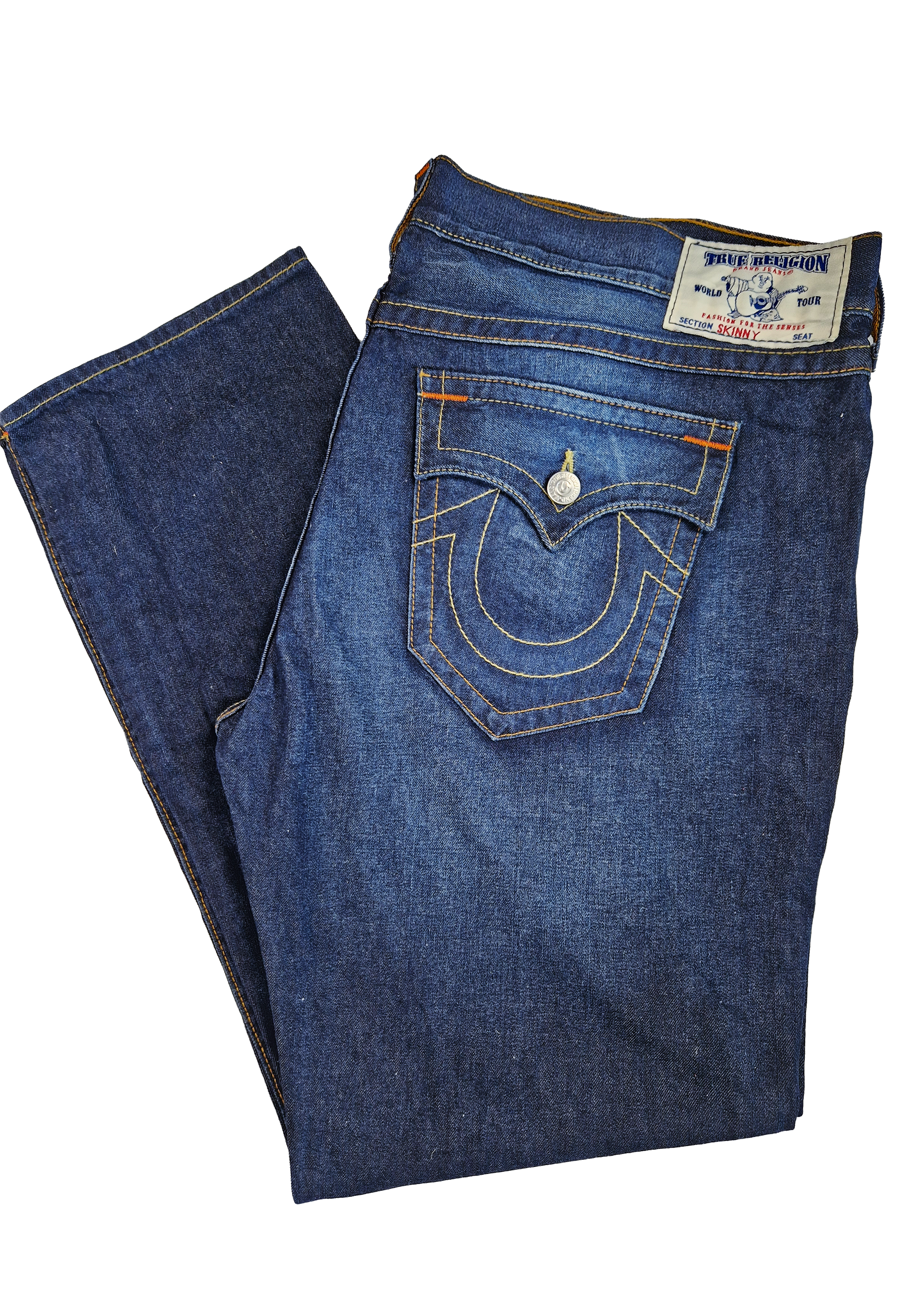 PANTALON JEANS TRUE RELIGION SKINNY 46 BLEU DENIM