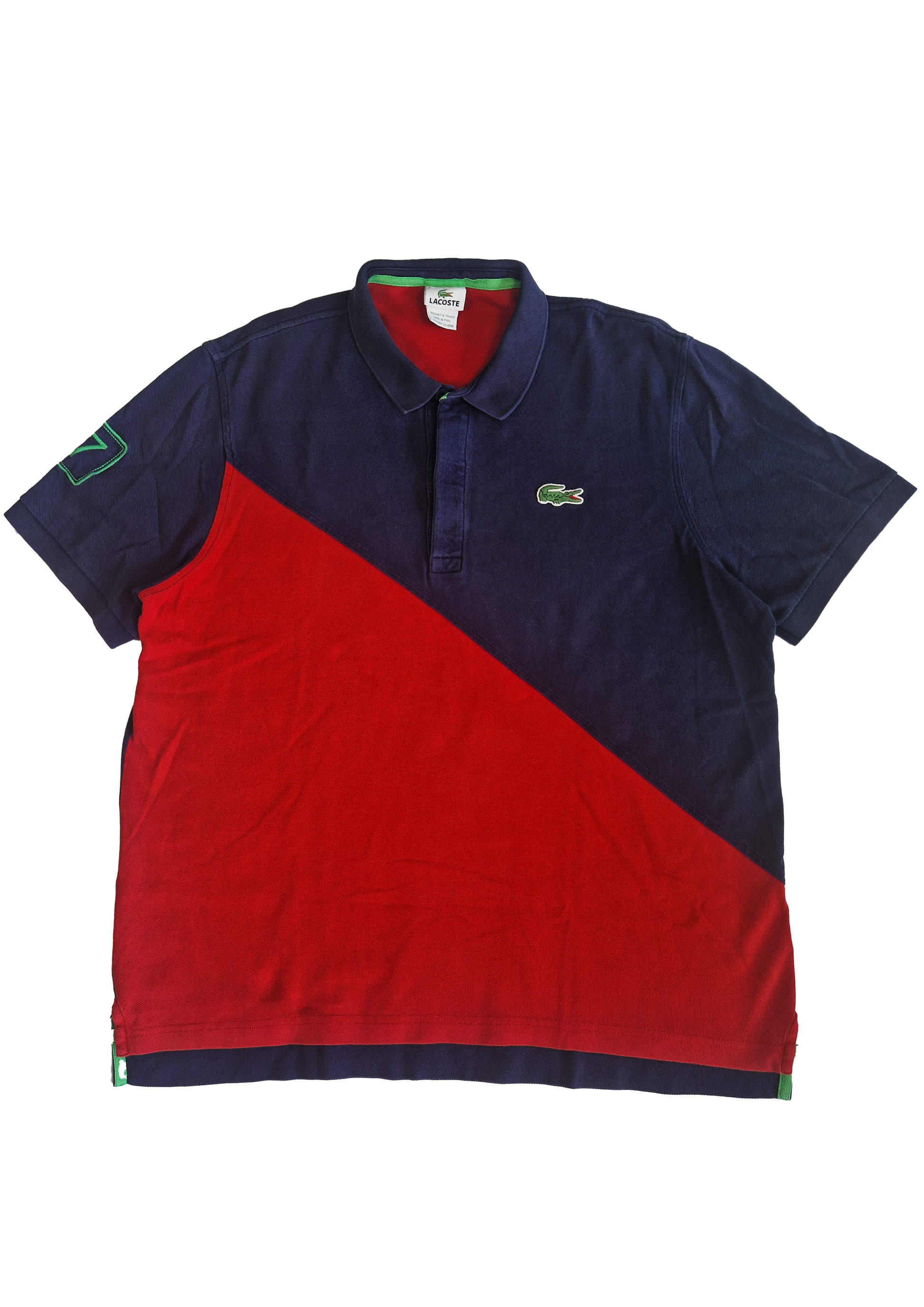 POLO LACOSTE 7/2XL BLEU ROUGE