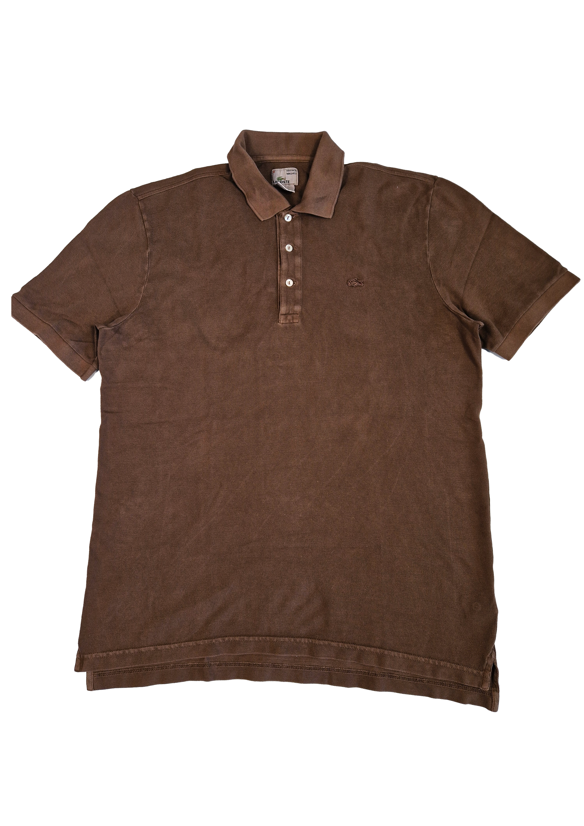 POLO LACOSTE VINTAGE WASHED 6/XL MARRON CLAIR