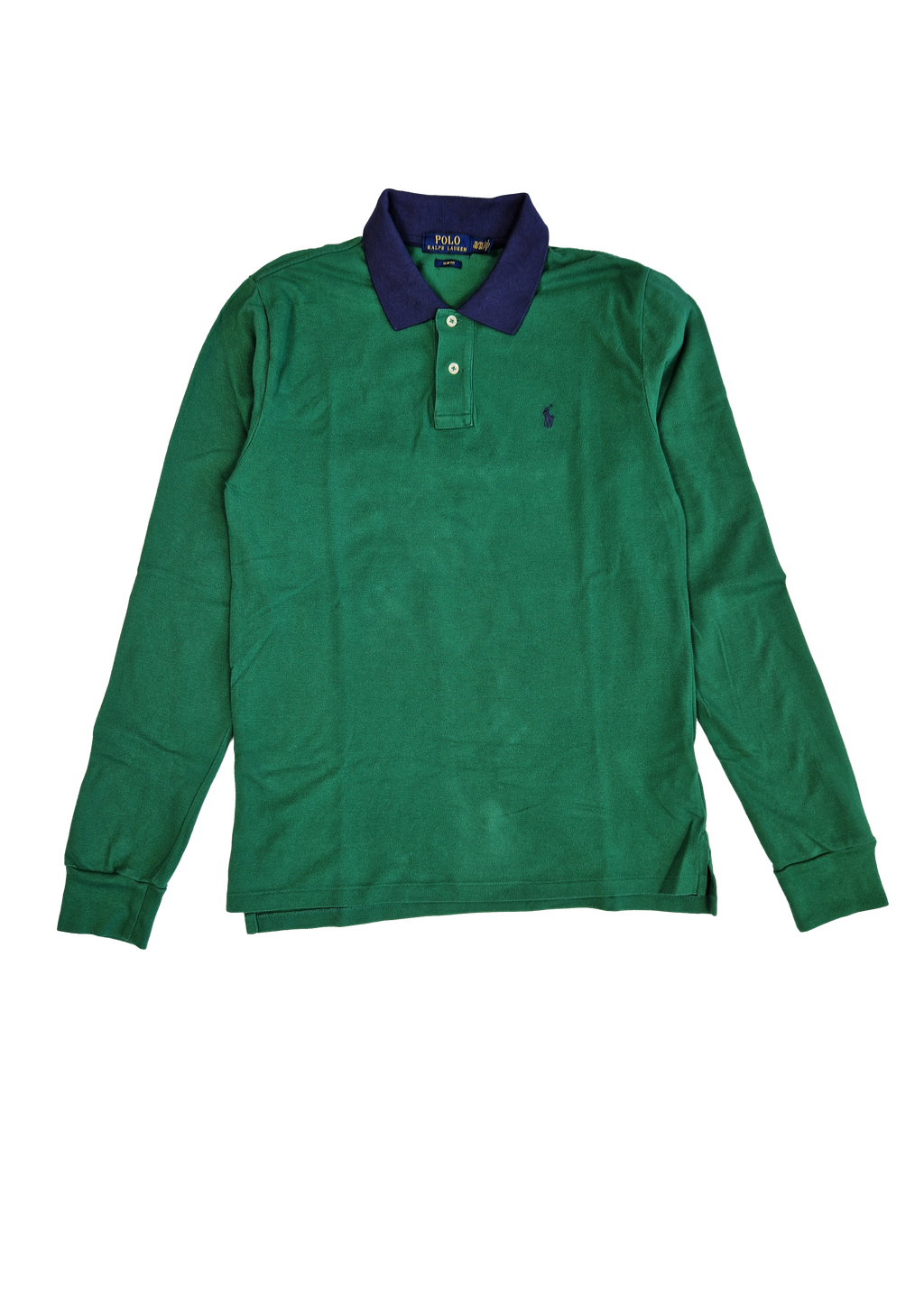 POLO ML RALPH LAUREN SLIM FIT XL VERT BLEU
