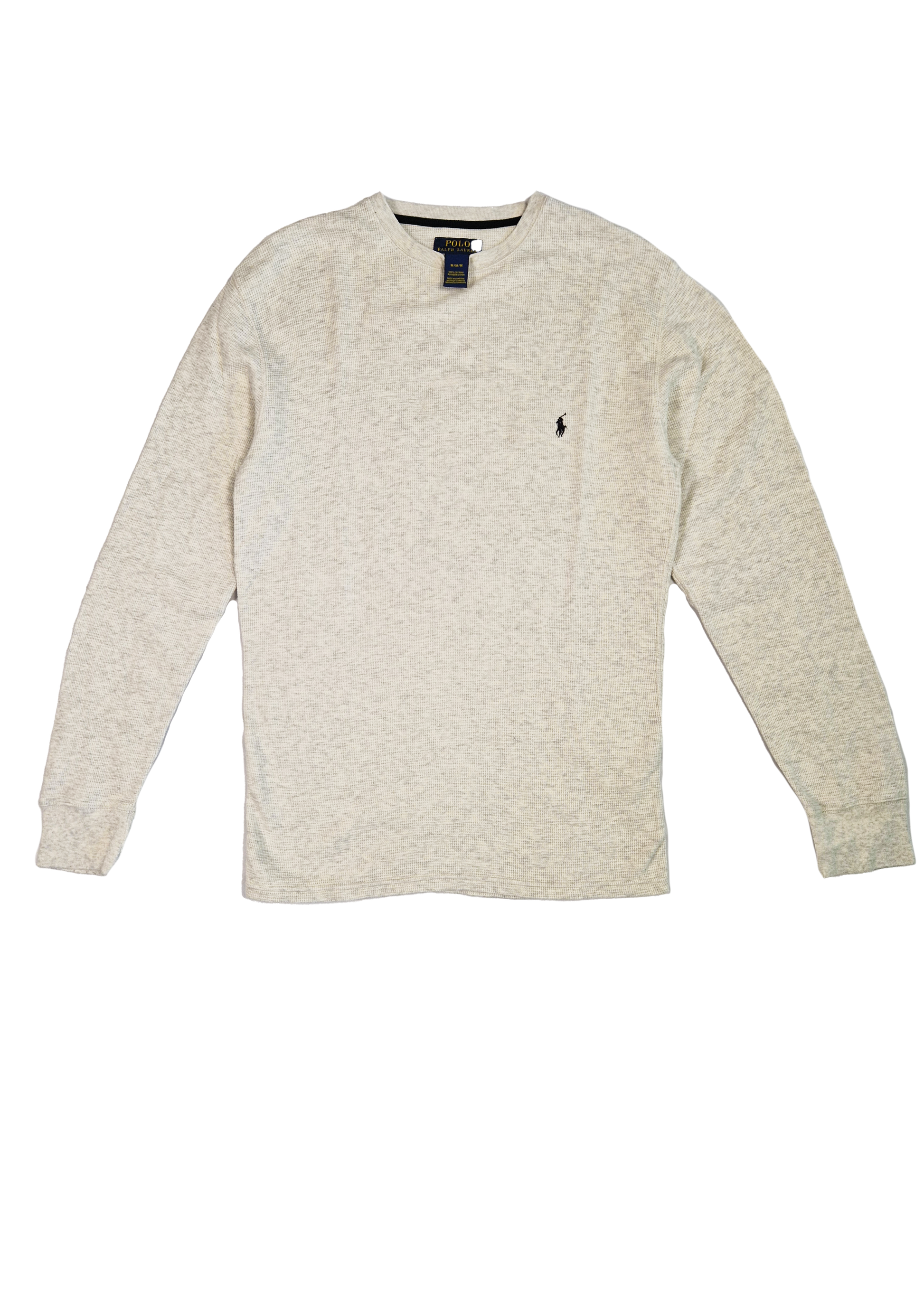 T-SHIRT ML NID D'ABEILLE RALPH LAUREN M BLANC GRIS